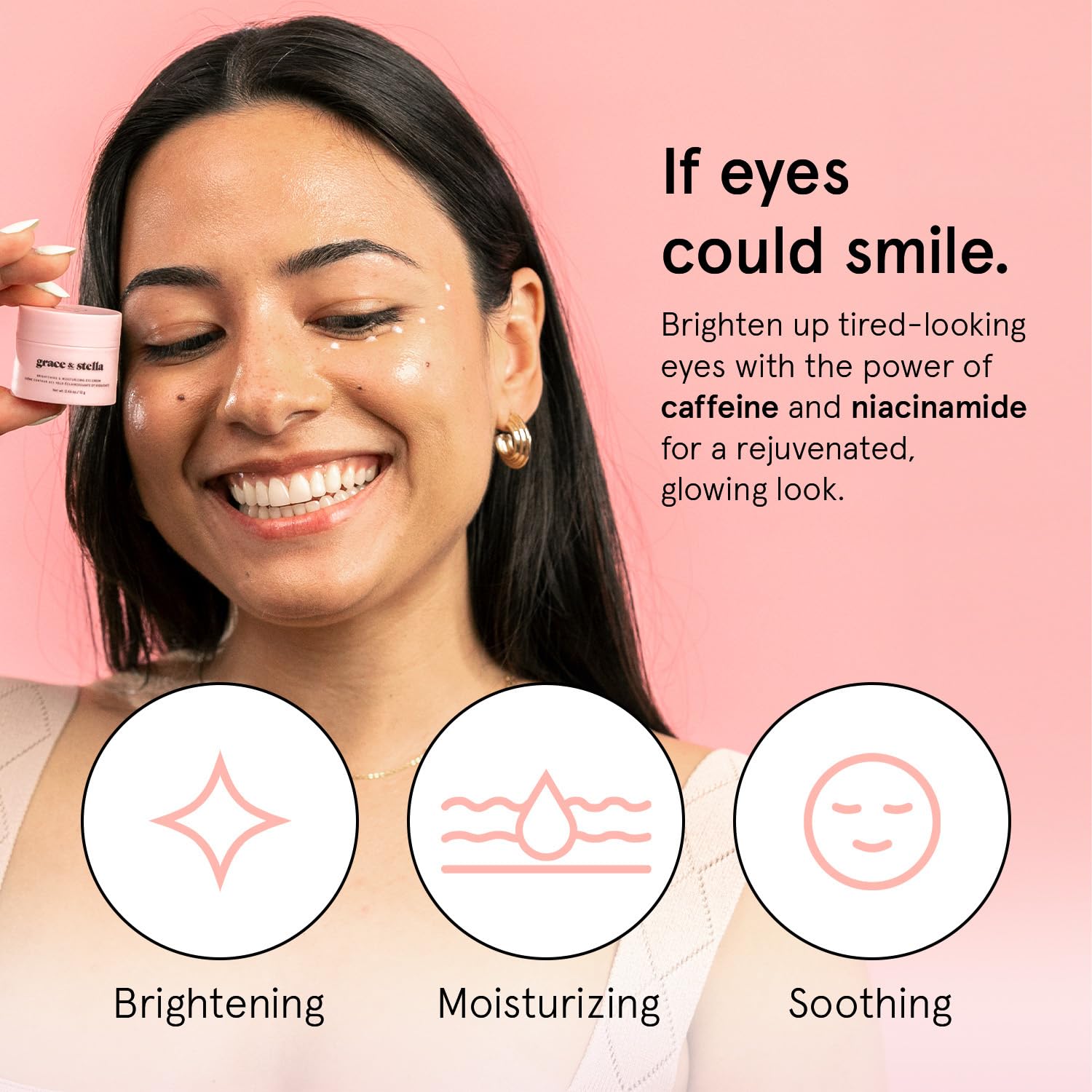 grace & stella Under Eye Cream for Dark Circles - Caffeine Eye Cream Anti Aging - Eye Cream for Wrinkles - Brightening Eye Cream