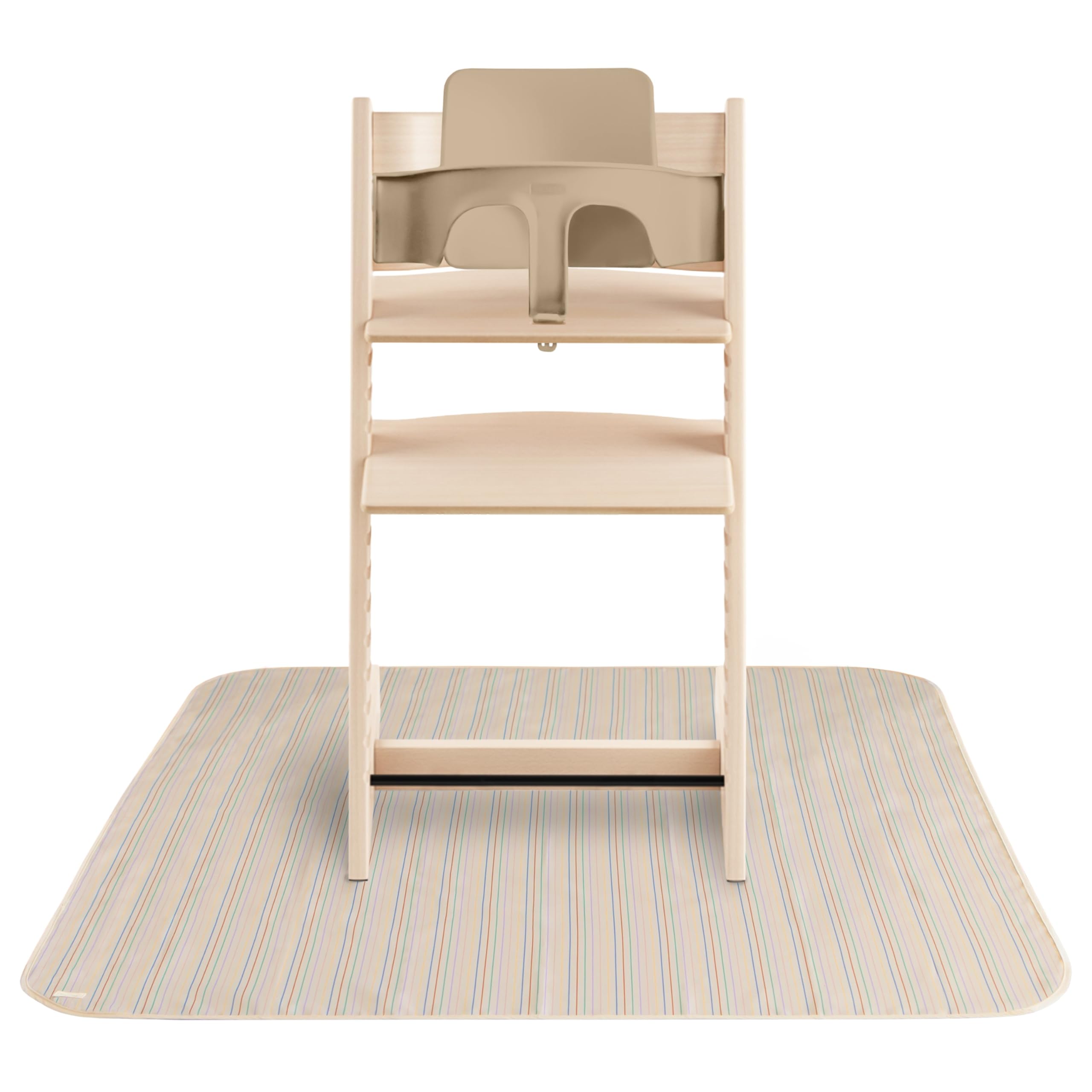 mushie Baby Splat Mat 42.5x42.5 Inch (Fog) | Water Resistant for Under High Chair and Infant Play