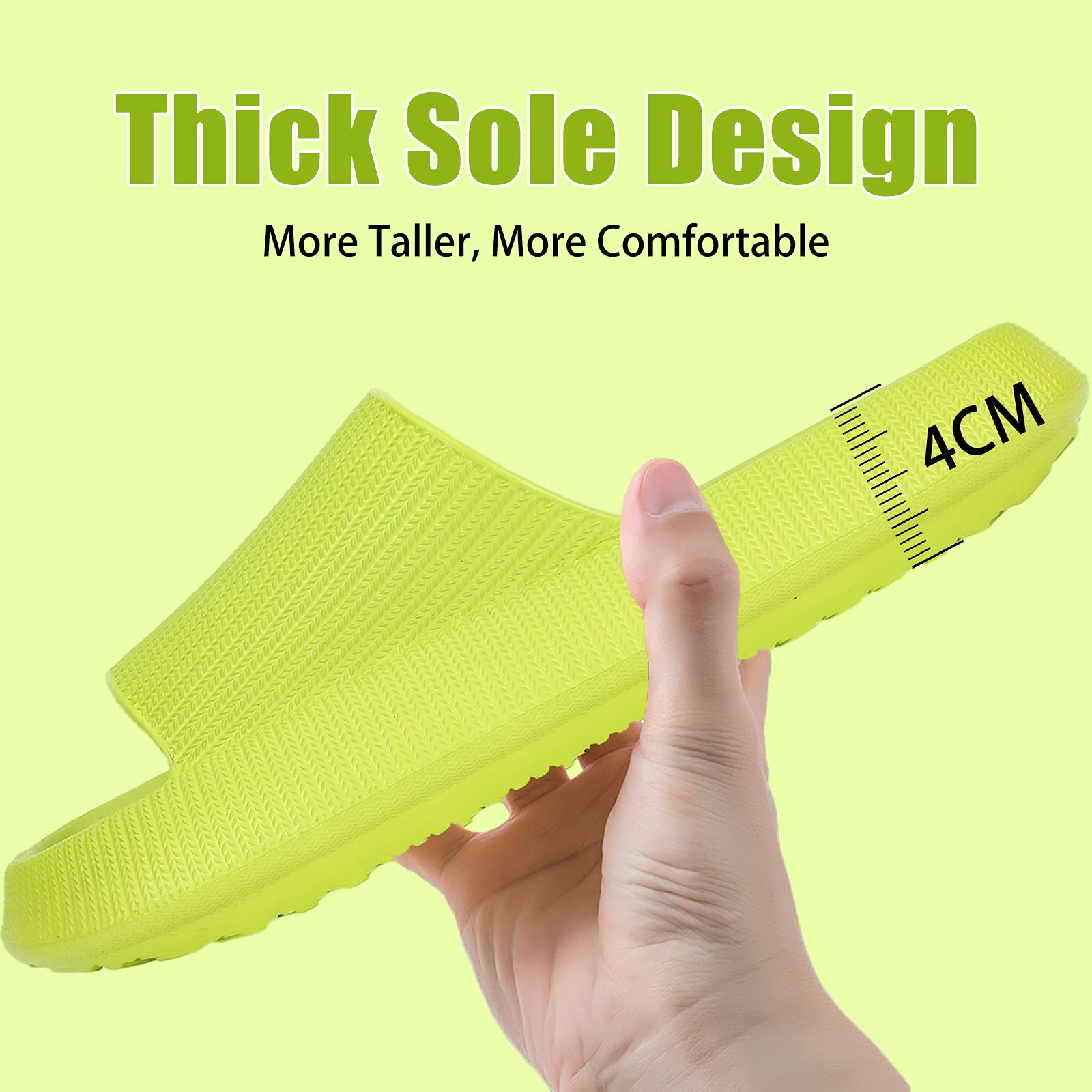 rosyclo Cloud Slippers for Women and Men, Pillow House Slippers Shower Shoes Indoor Slides Bathroom Sandals, Ultimate Comfort, Lightweight, Thick Sole, Non-Slip, Easy to Clean