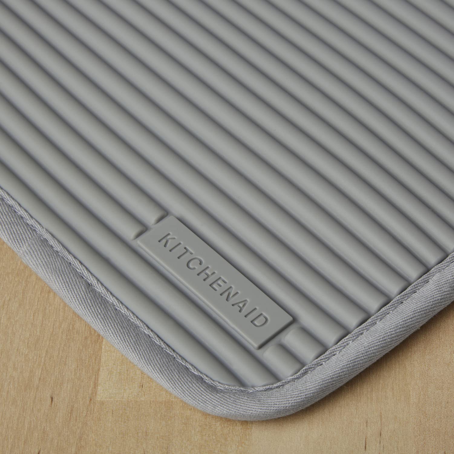 KitchenAid Ribbed Soft Silicone Water Resistant Pot Holder Set, Milkshake , 2 Piece Set, 7"x9"