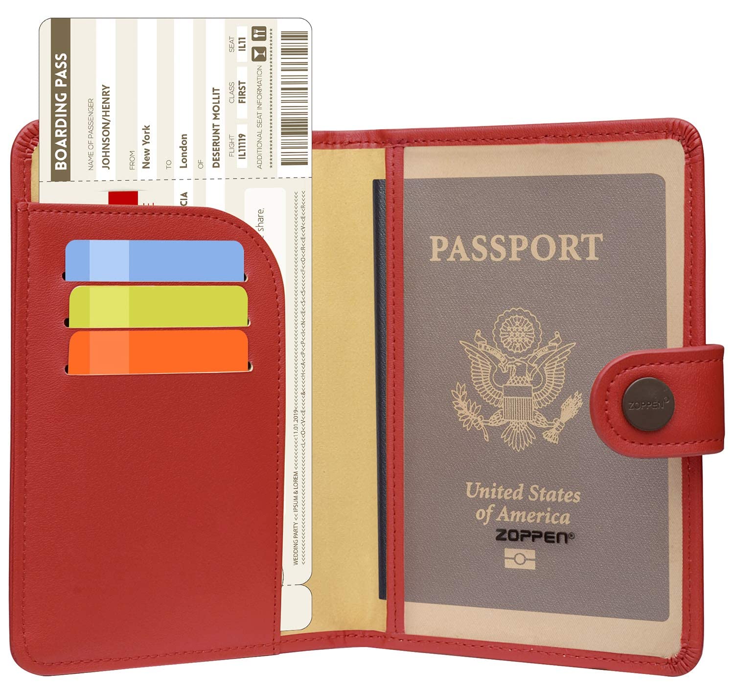 Zoppen RFID Blocking Travel Passport Holder Cadanian Passport Cover Slim Id Card Case (