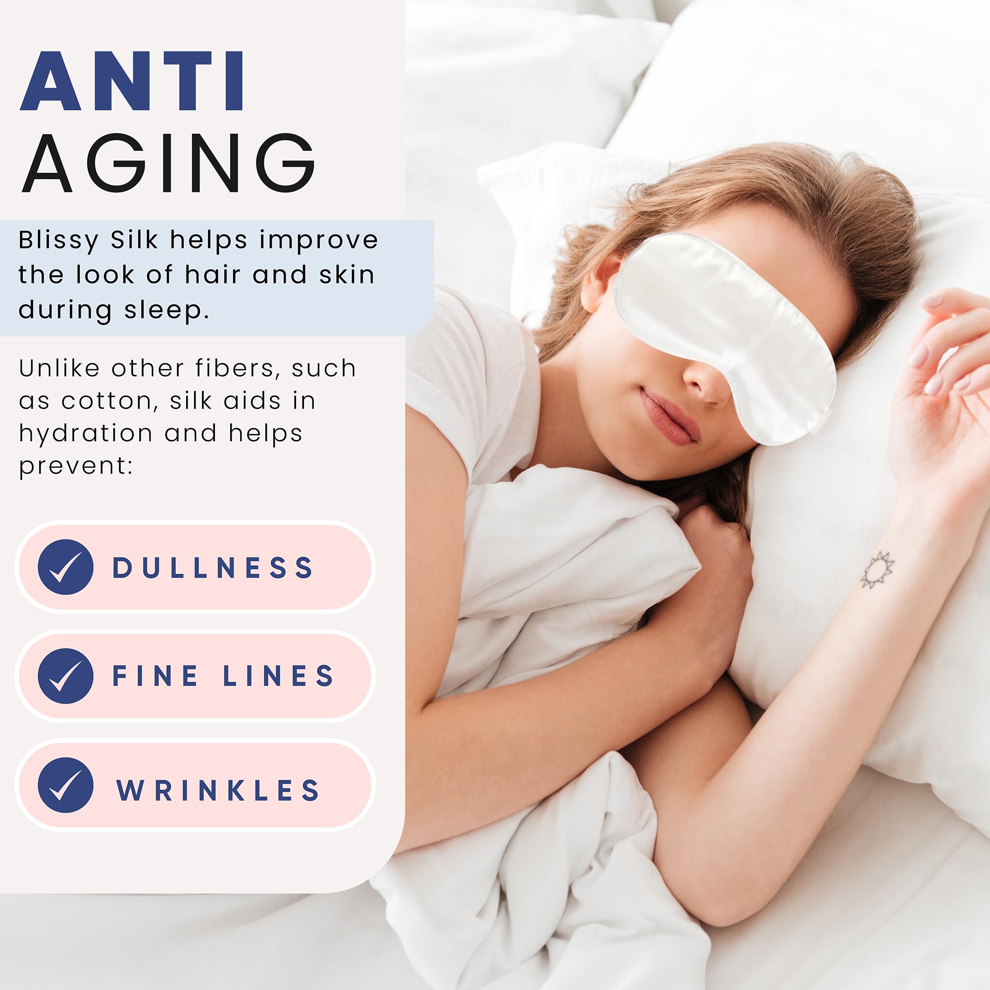 Blissy Silk Sleep Mask - Silk Eye Sleeping Mask for Women & Men for Total Blackout - 100% Pure Mulberry Silk, 22 Momme 6a Fibers - Blindfold Silk Sleep Mask Side Sleeper Eye Cover (Plum)