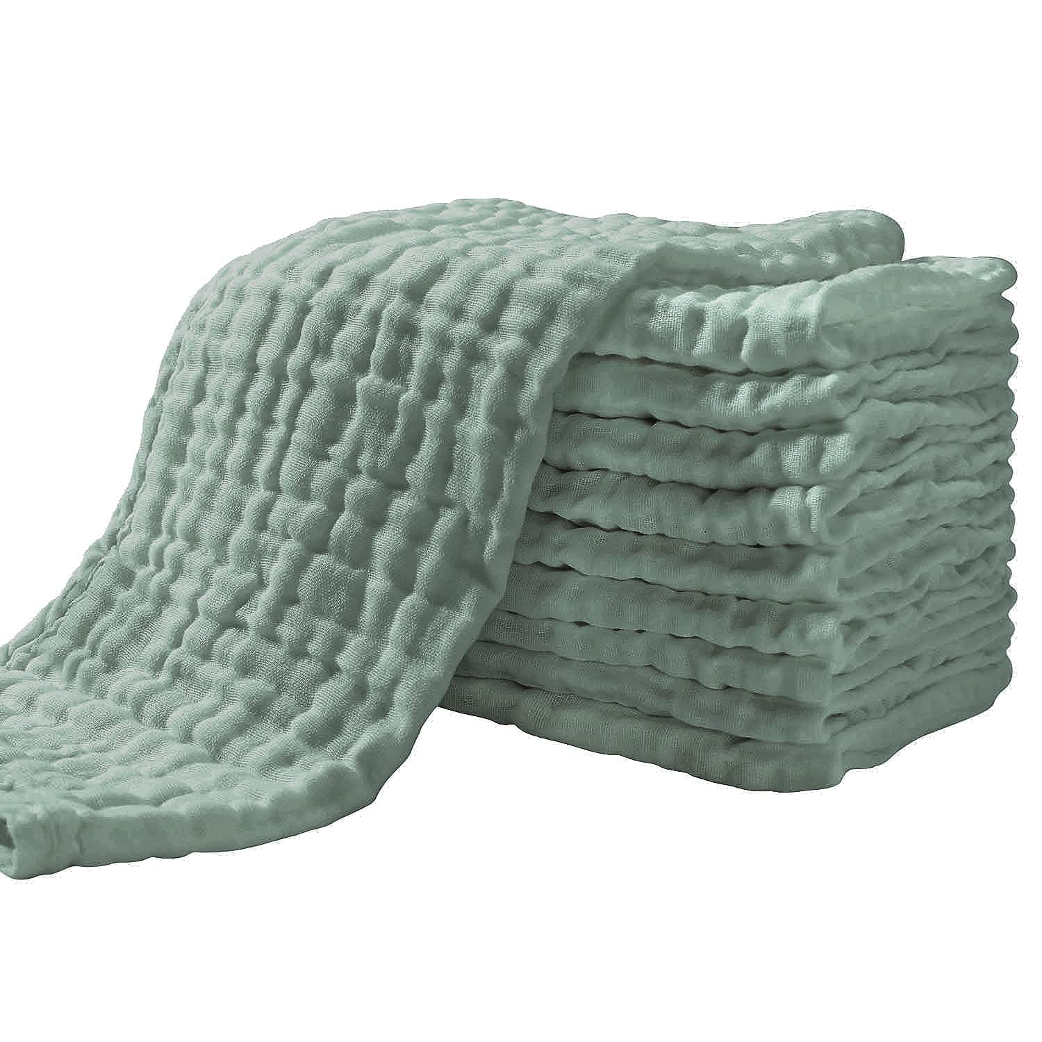 Yoofoss Muslin Burp Cloths for Baby 10 Pack 100% Cotton Baby Washcloths for Boys Girls Large 20&