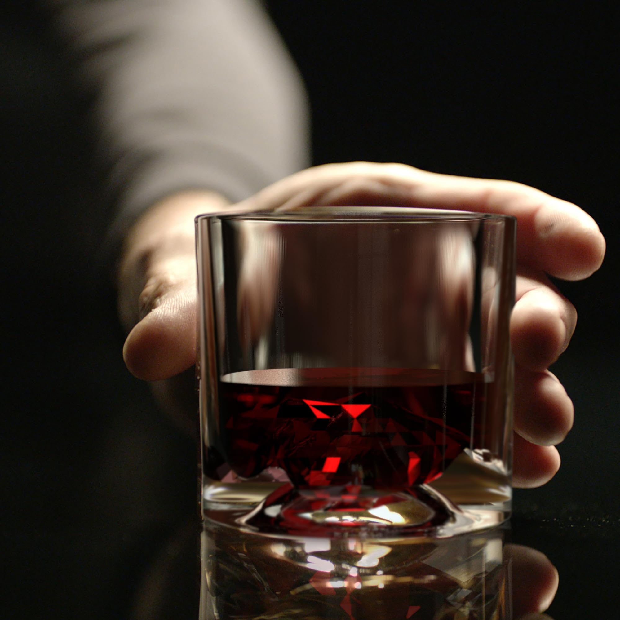 LIITON Heavy Crystal Whiskey Glasses Gift Set, Thick Freezable Bourbon Glass 1lb Each, Premium Whiskey Gifts for Men, Frozen Crystal Chills Cocktails Featuring Grand Canyon Glasses Set of 2, 10 oz