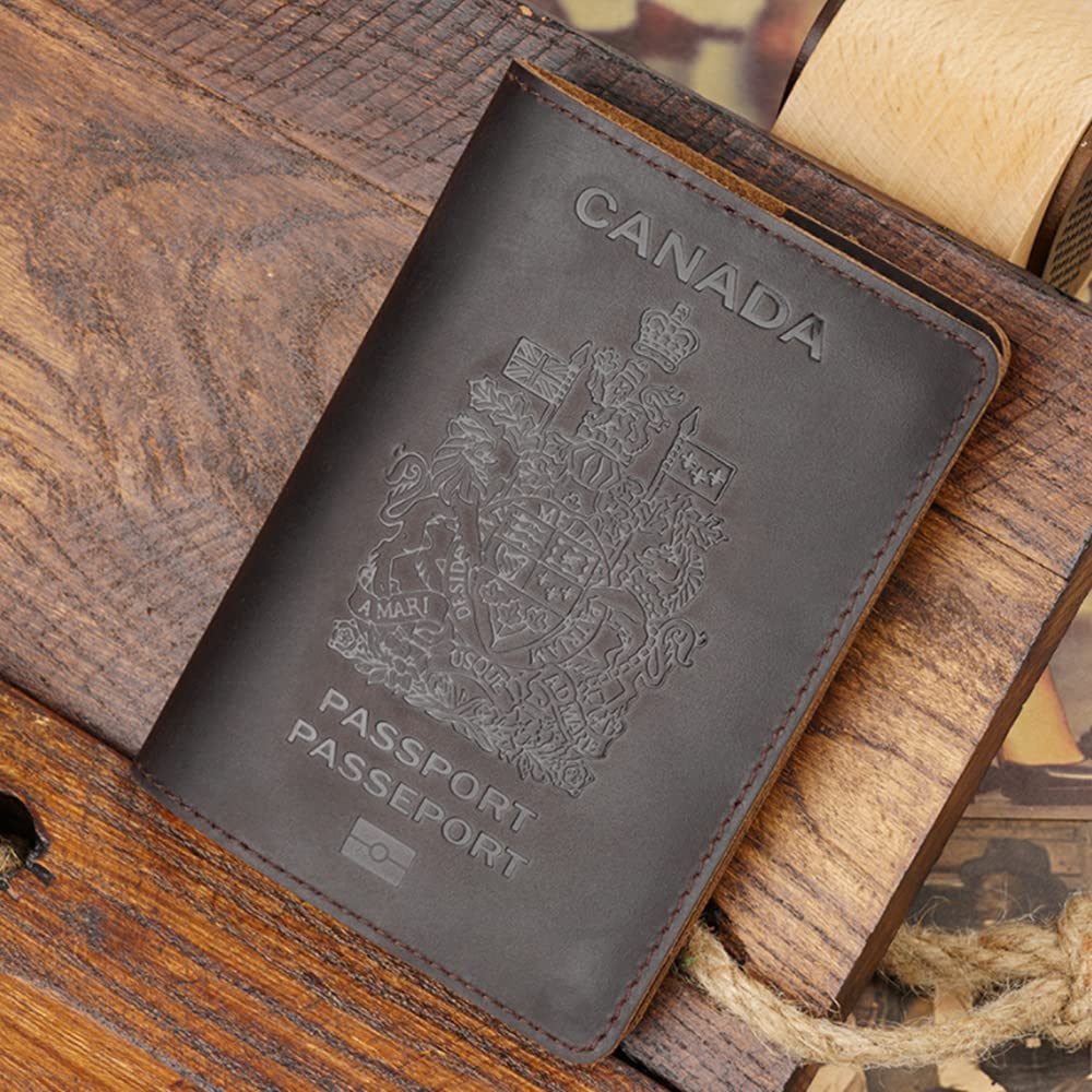 Genuine Leather Passport Covers for Canada Men&