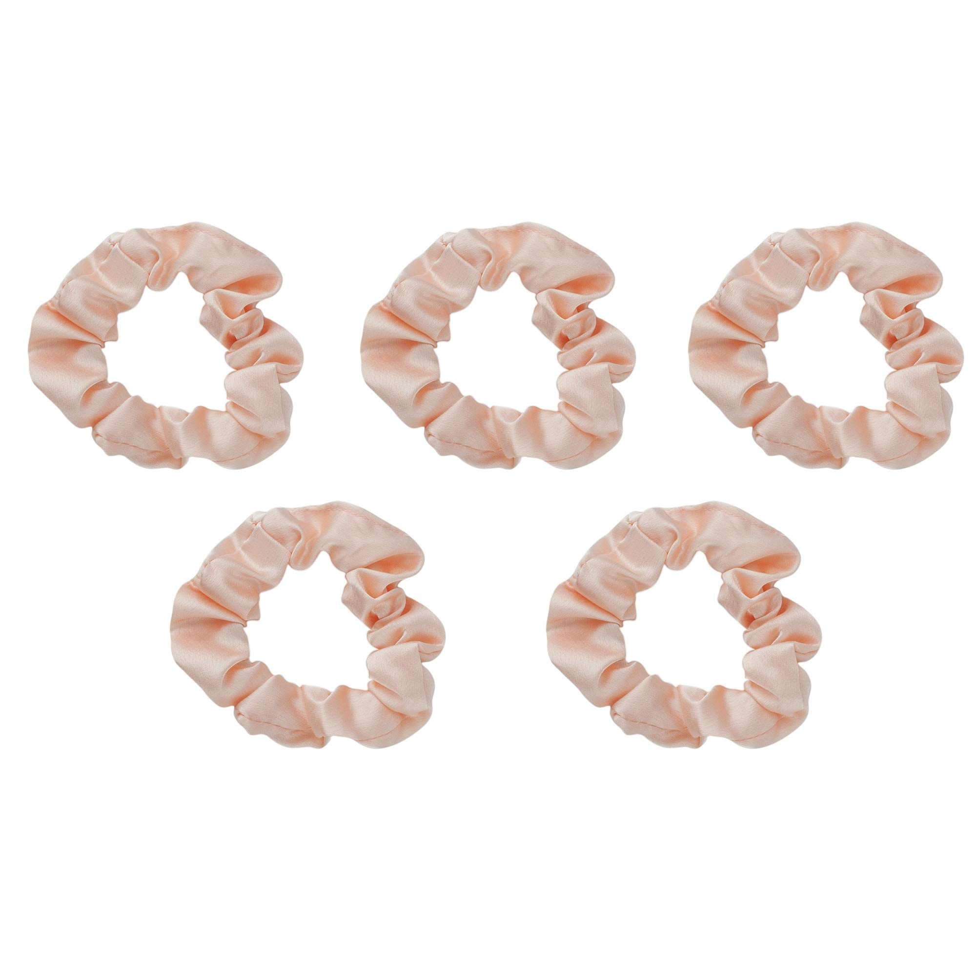 Kitsch 5 Count Velvet Hair Scrunchies for Women - Hair Ties for Thick Hair, Girls, Women, Cute Scrunchies, Soft Hair Accessories, Blush/Mauve