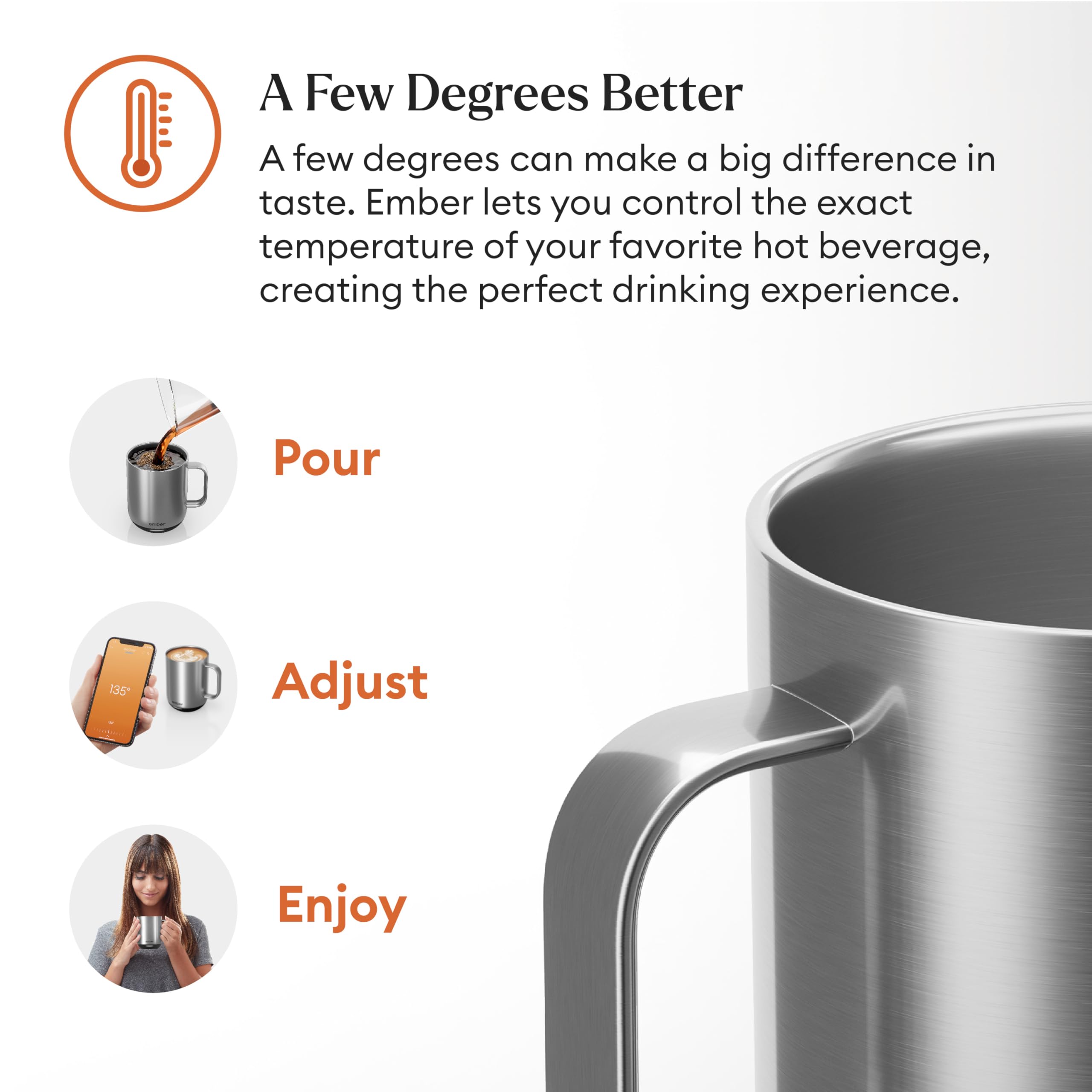 Ember Temperature Control Smart Mug 2, 14 Oz, App-Controlled Heated Coffee Mug with 80 Min Battery Life and Improved Design, White