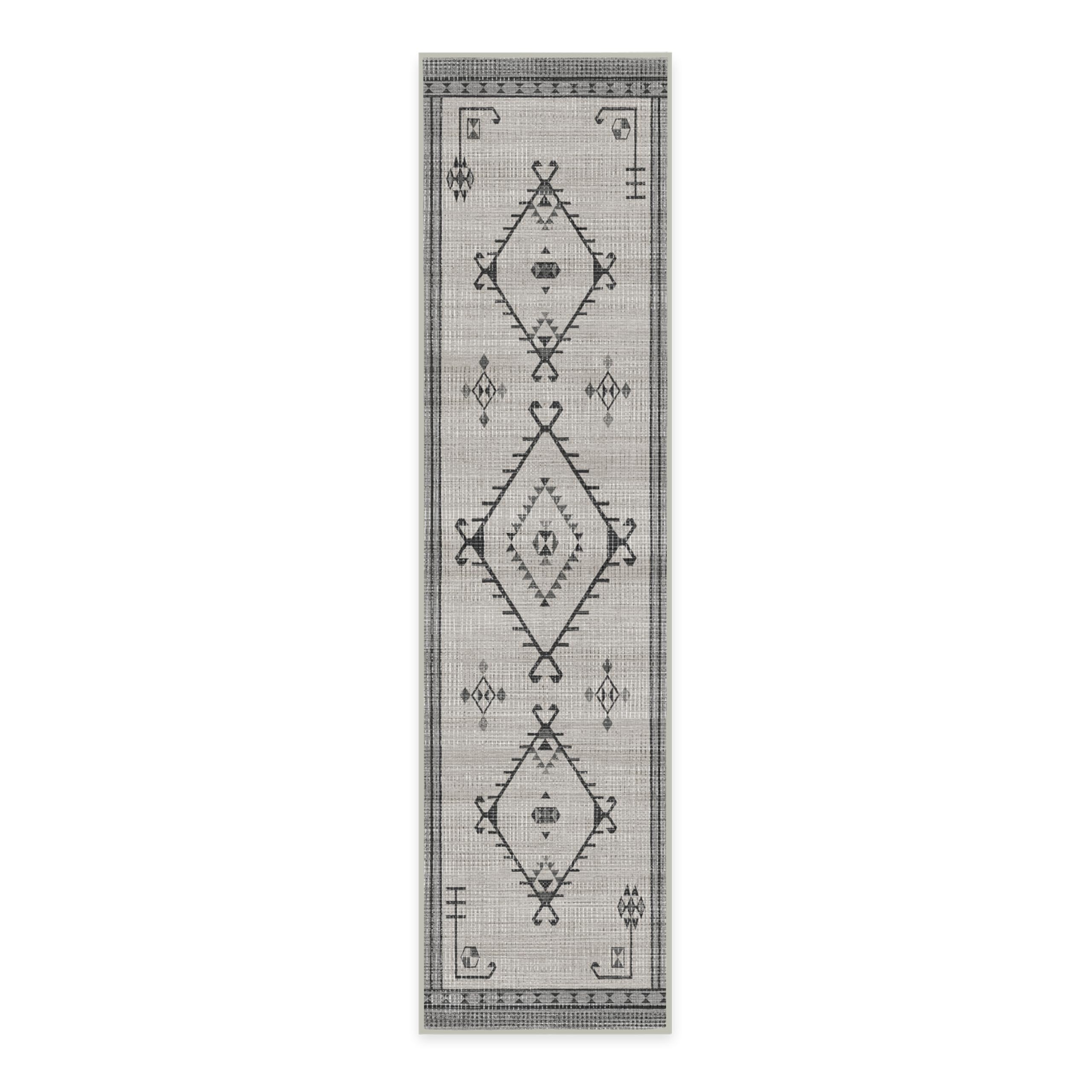 RUGGABLE Damali Runner Rug - Perfect Boho Washable Rug for Entryway Hallway Kitchen - Pet & Child Friendly - Non-Toxic - Stain & Water Resistant - Black & White 2.5&
