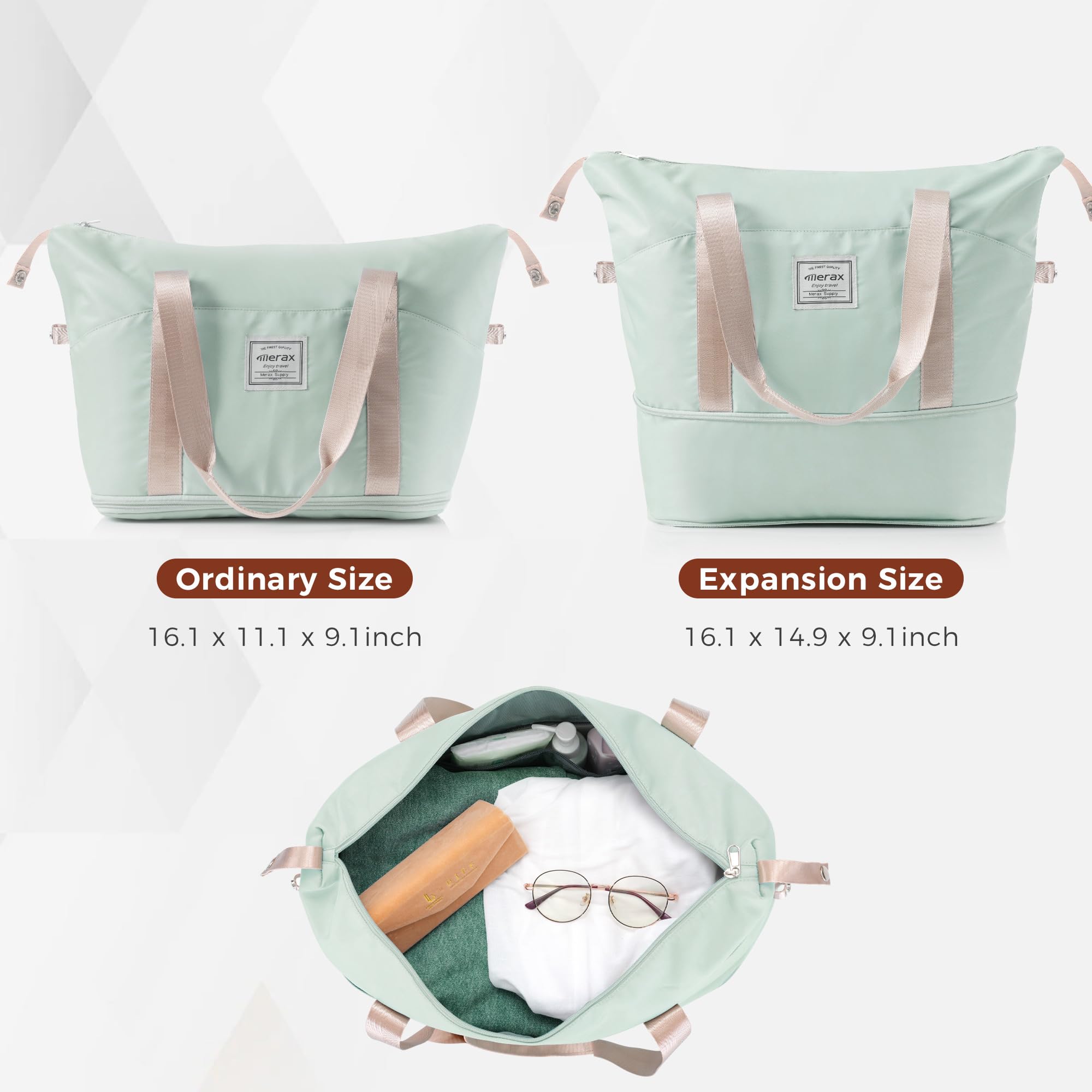 Merax 3 Pcs ABS Hardside Luggage Sets TSA Lock Spinner Wheel Suitcases, Pearly White, 20/24/28 Inch