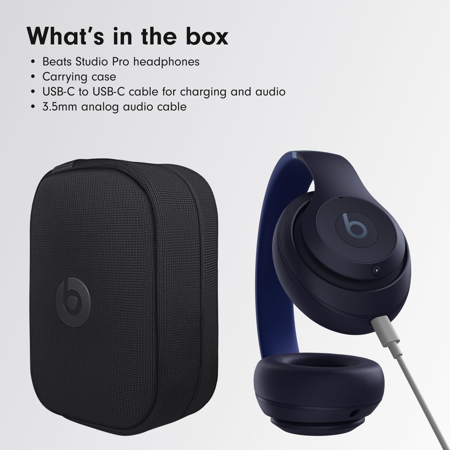 Beats Studio Pro - Wireless Bluetooth Noise Cancelling Headphones - Personalized Spatial Audio, USB-C Lossless Audio, Apple & Android Compatibility, Up to 40 Hours Battery Life - Matte White