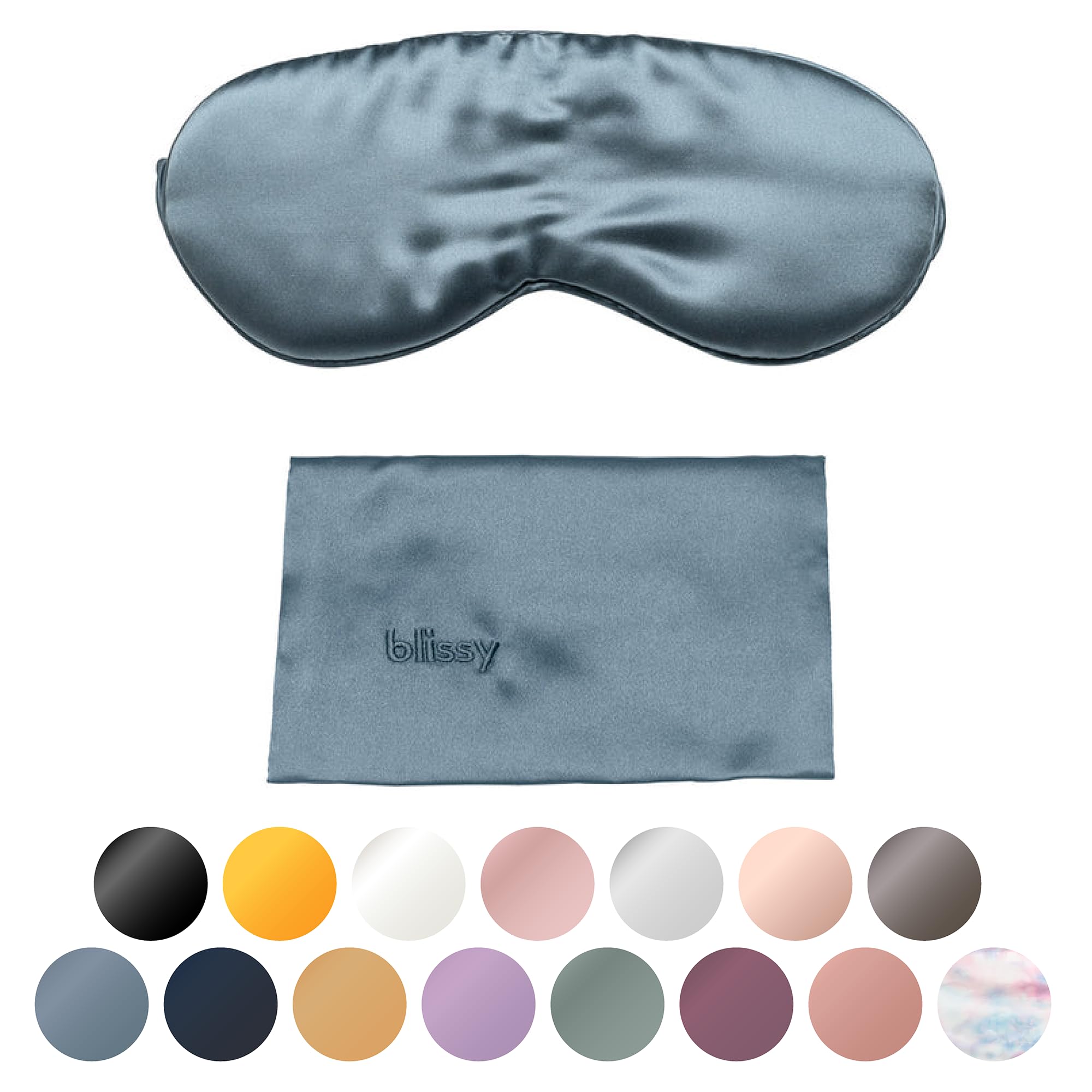 Blissy Silk Sleep Mask - Silk Eye Sleeping Mask for Women & Men for Total Blackout - Silk Eye Mask - 100% Pure Mulberry Silk, 22 Momme 6a Fibers - Blindfold Silk Sleep Mask Side Sleeper Eye Cover