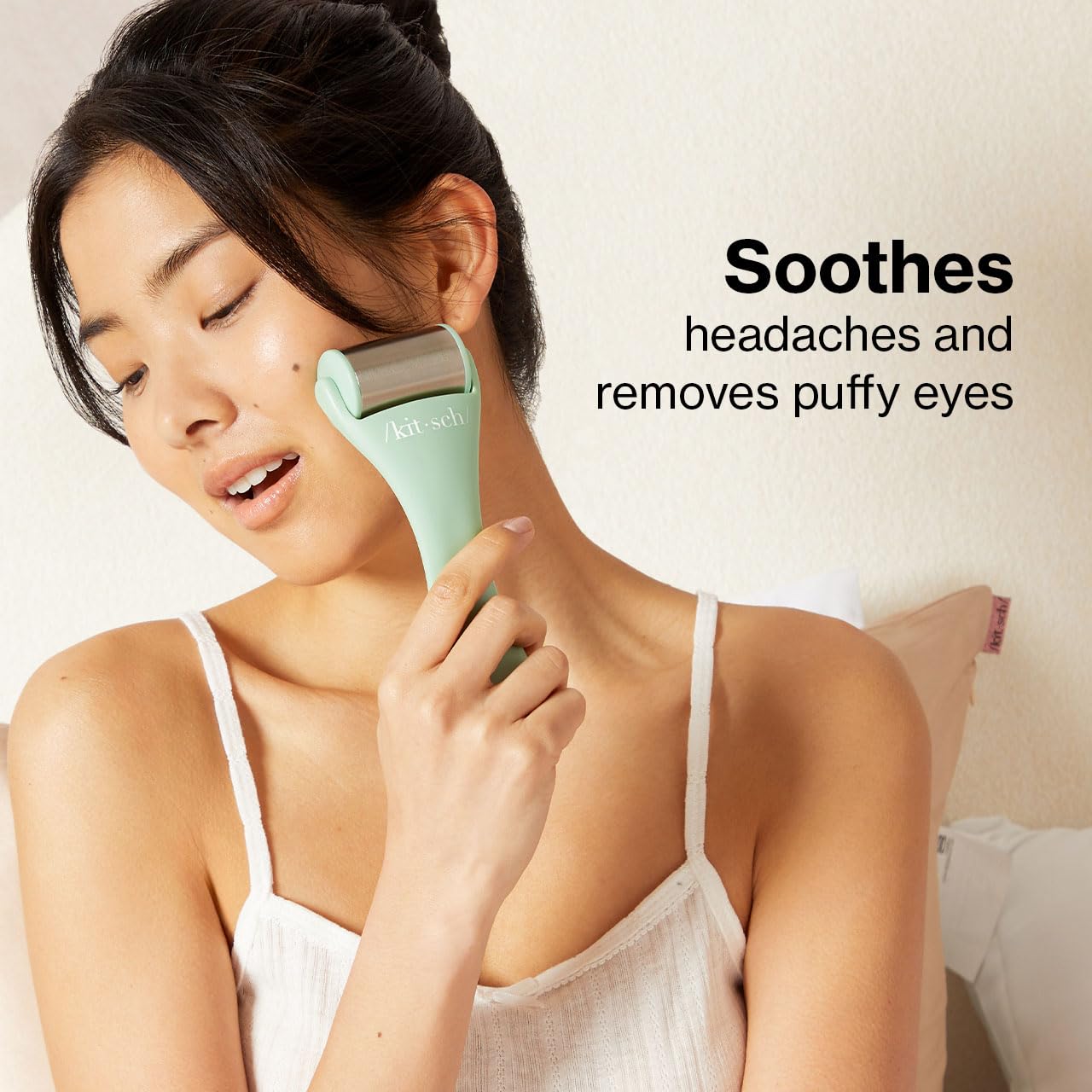 Kitsch Ice Roller for Face & Eye Puffiness, Cold Skin Care for Facial Lymphatic Drainage, Dark Circles & Migraine Relief, Self Tool for Wrinkles, Valentines Day Gifts for Women Face Massager (Pink)