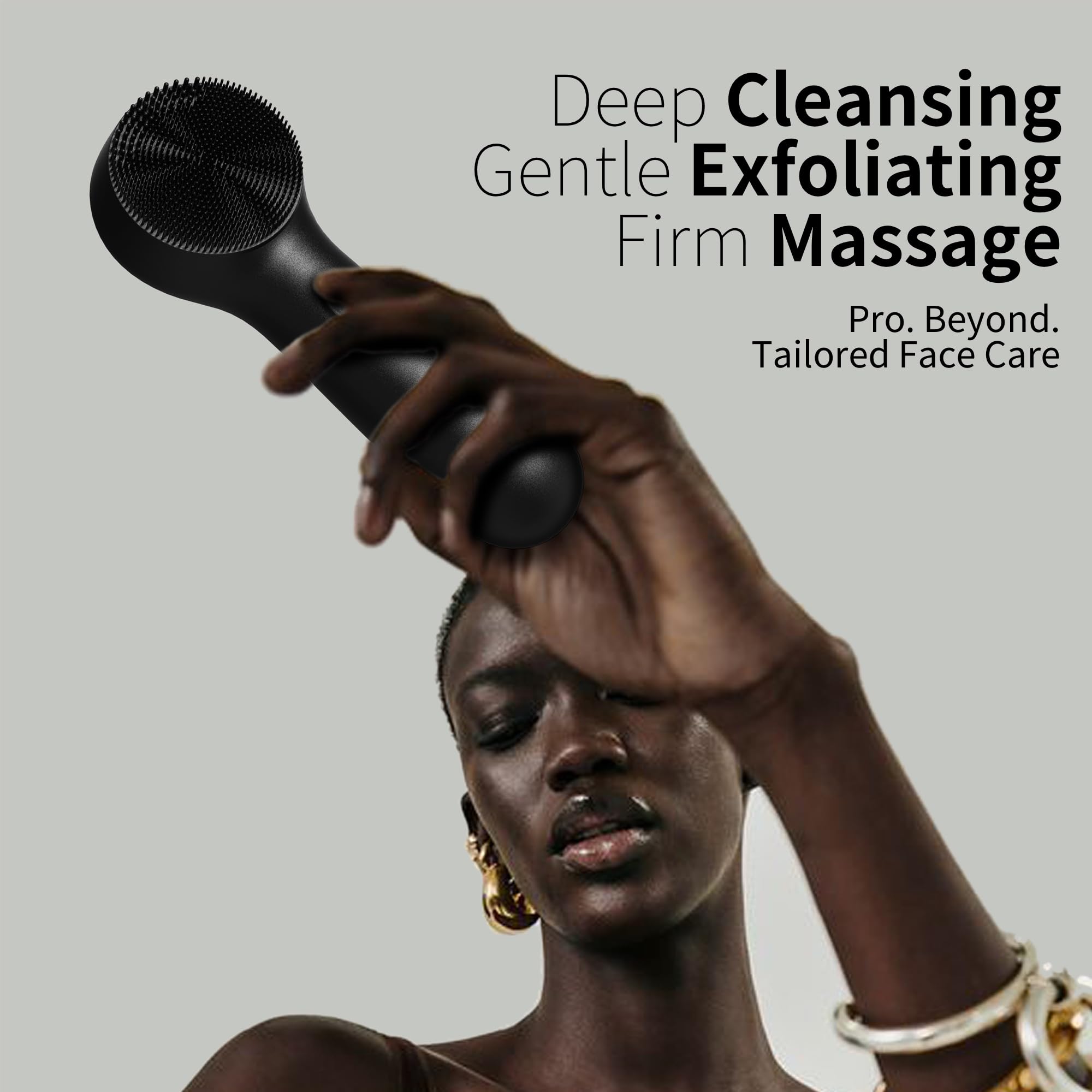 Silicone Face Scrubber, NågraCoola CLIE 2.0 Facial Cleansing Brush, Rechargeable, Waterproof Face Scrub Brush for Cleansing, Exfoliating, Massaging, Electric Facial Exfoliator for Women and Men - Oat