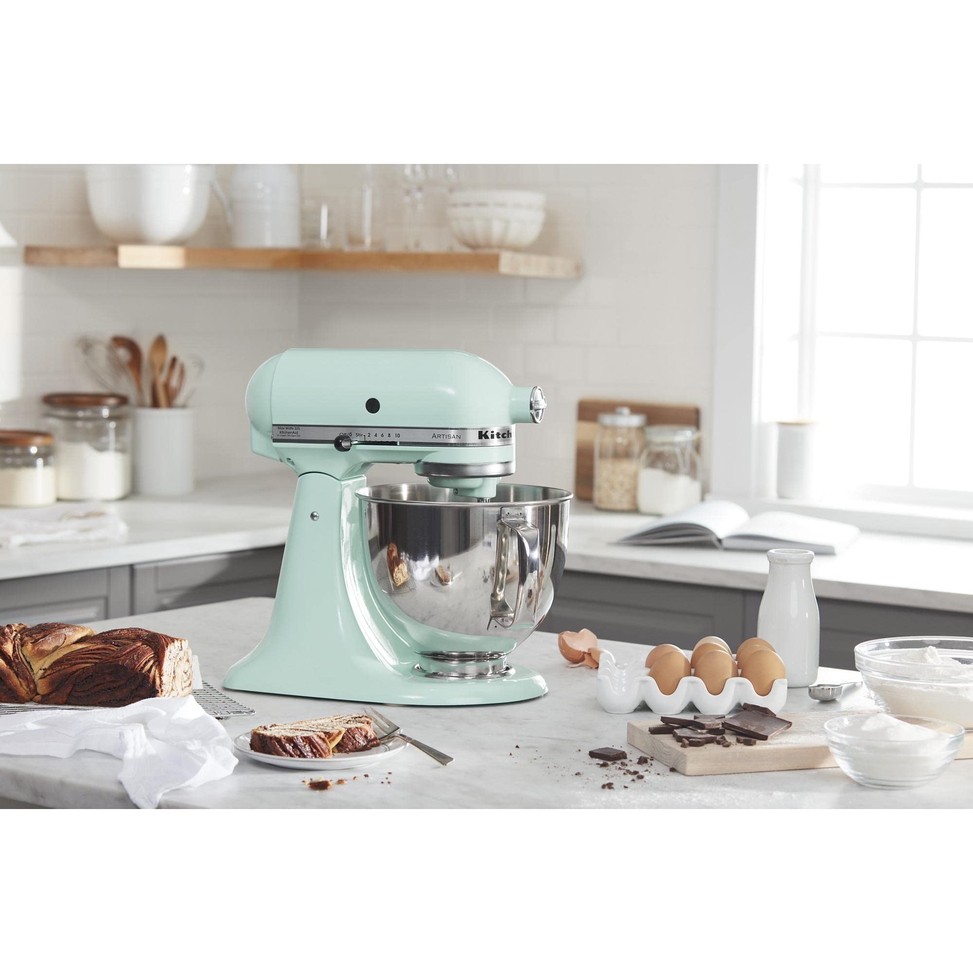 KitchenAid Artisan Series 5-Quart Tilt-Head Stand Mixer, Almond Cream, KSM150PSAC
