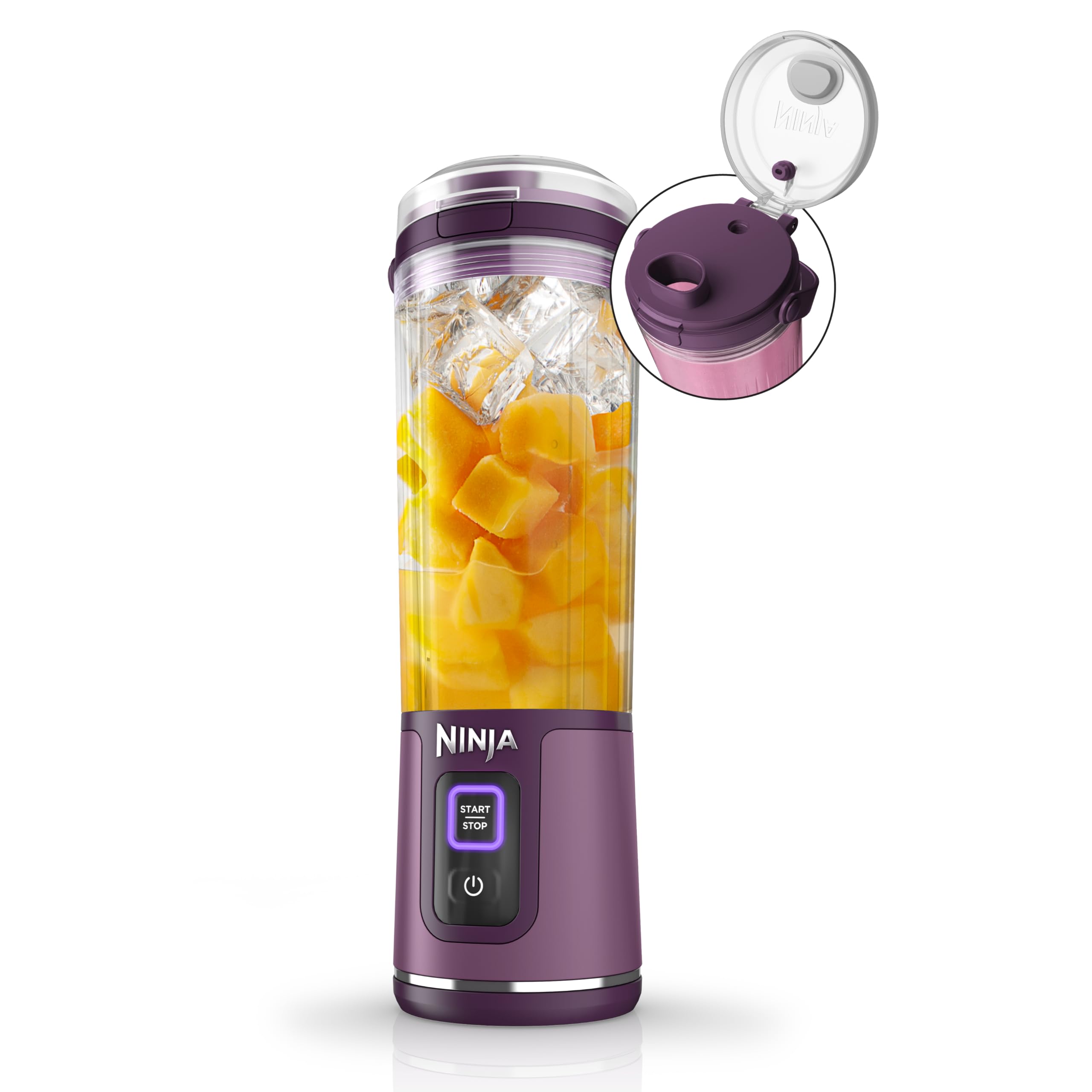 Ninja Blast Portable Blender, Cordless, 18oz. Vessel, Personal Blender For-Shakes and Smoothies, BPA Free, Leakproof-Lid and Sip Spout, USB-C Rechargeable, Dishwasher Safe Parts, Tinted Pink, BC151PK