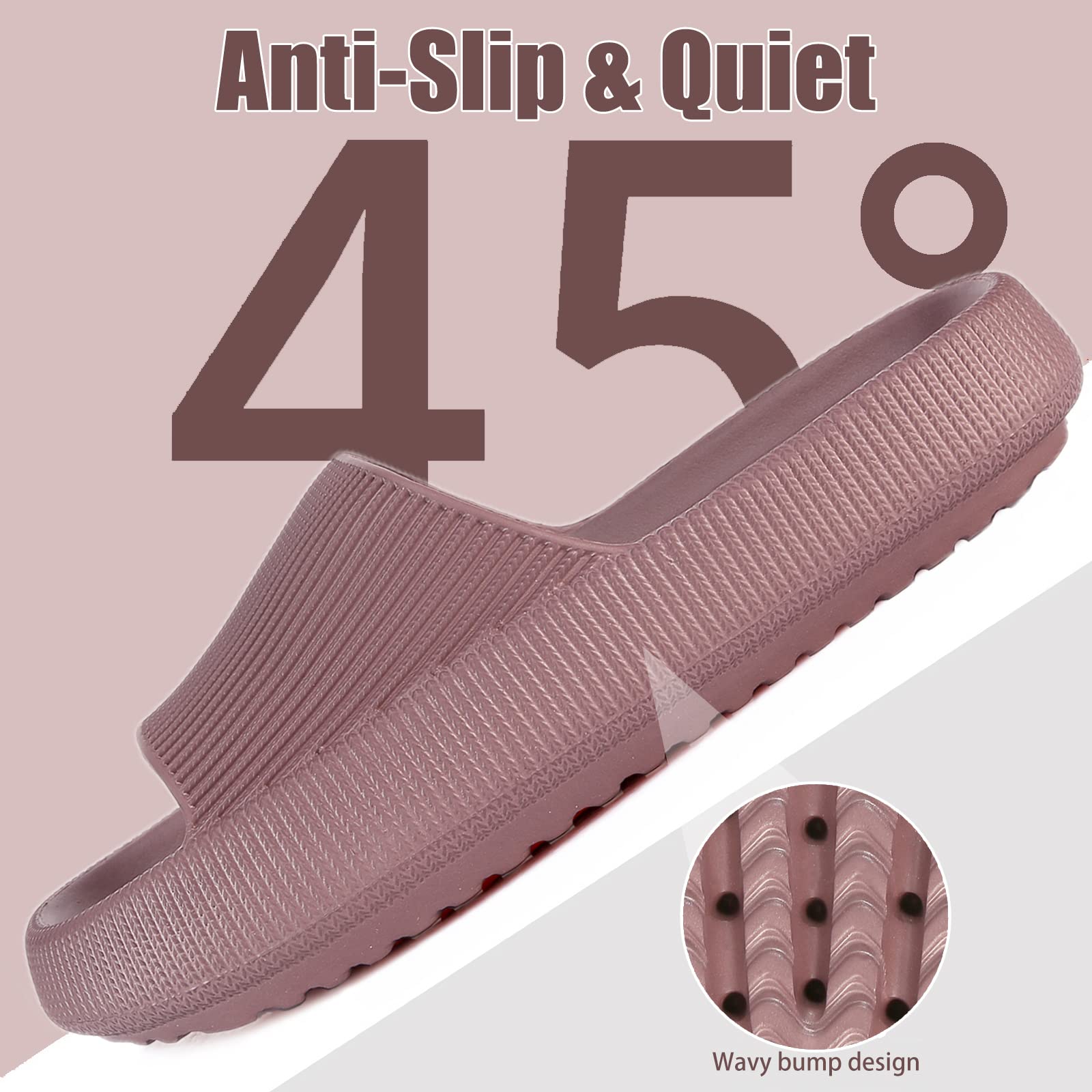 rosyclo Cloud Slippers for Women and Men, Pillow House Slippers Shower Shoes Indoor Slides Bathroom Sandals, Ultimate Comfort, Lightweight, Thick Sole, Non-Slip, Easy to Clean