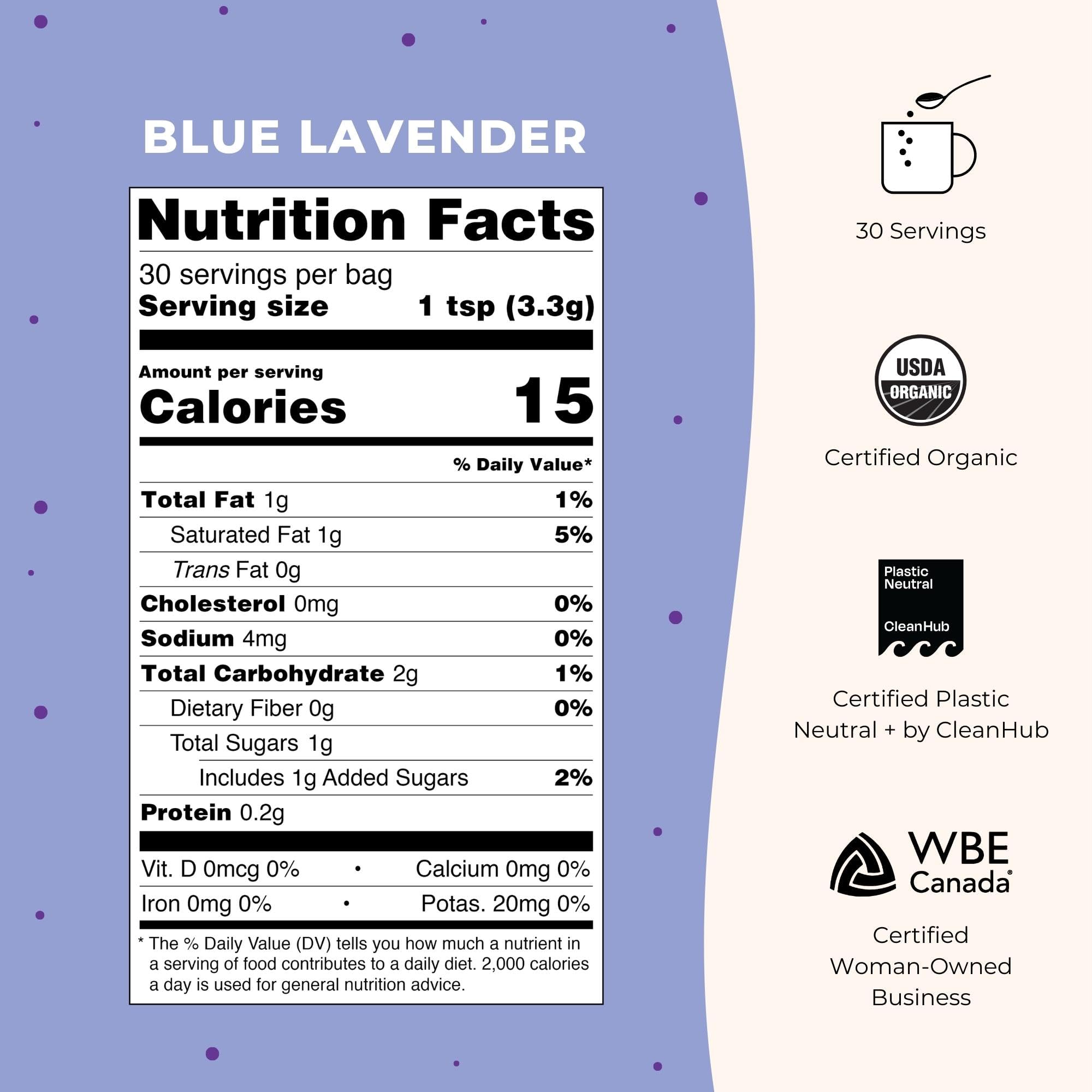 Blume Rose London Fog Latte with Zero Sugar or Caffeine - Certified Organic, Vegan and Gluten-Free - Tart Cherry & Rosehips blend rich Antioxidant & Vitamin to Ease Bloating and Boost Your Natural Glow - 30 Servings