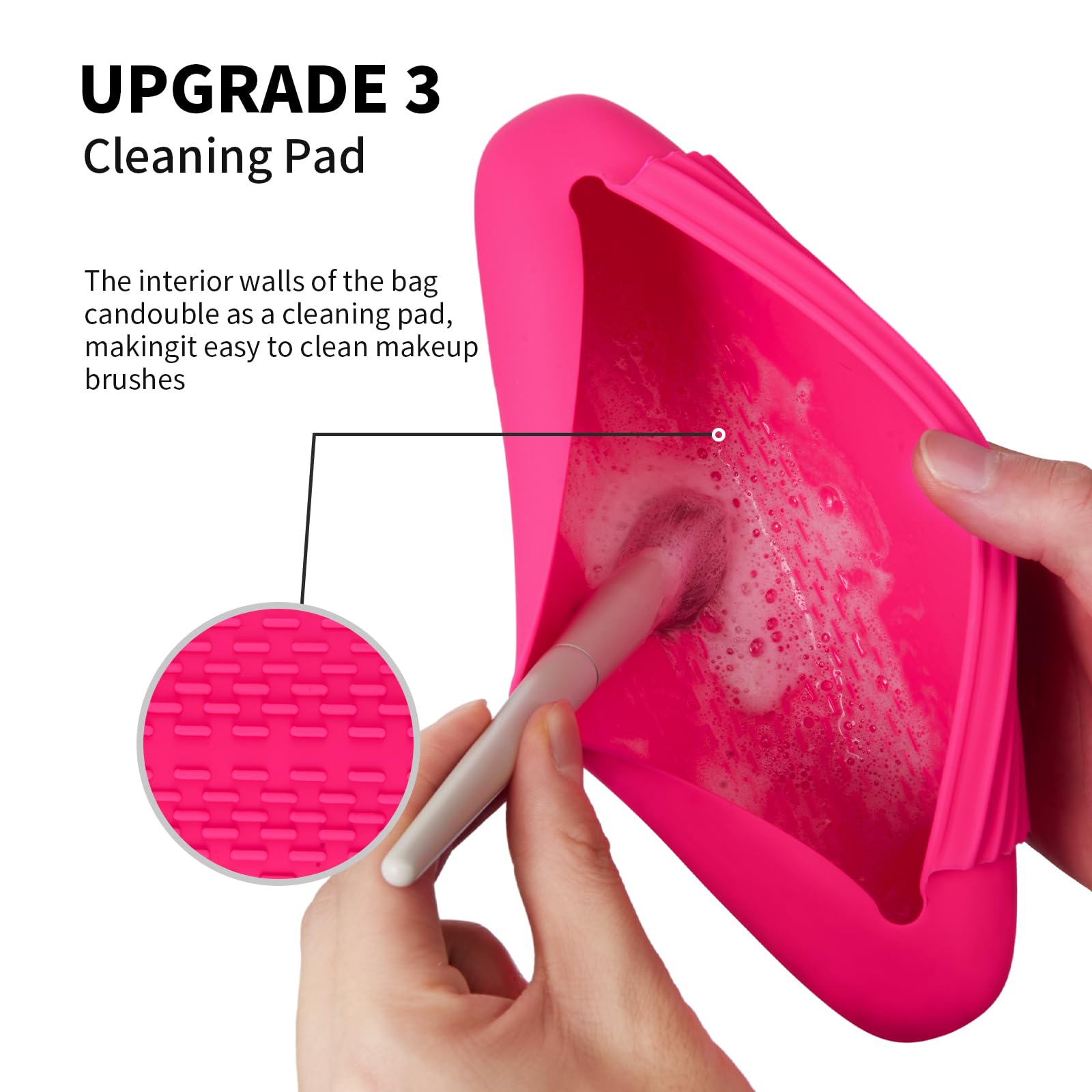 AGIKET Silicone Makeup Brush Holder Travel Cosmetic Bag:Soft Portable Cosmetic Face Brushes Holder with Upgrade Anti-Fall Out Magnetic Closure, Large Travel Makeup Brush Case - Walnut