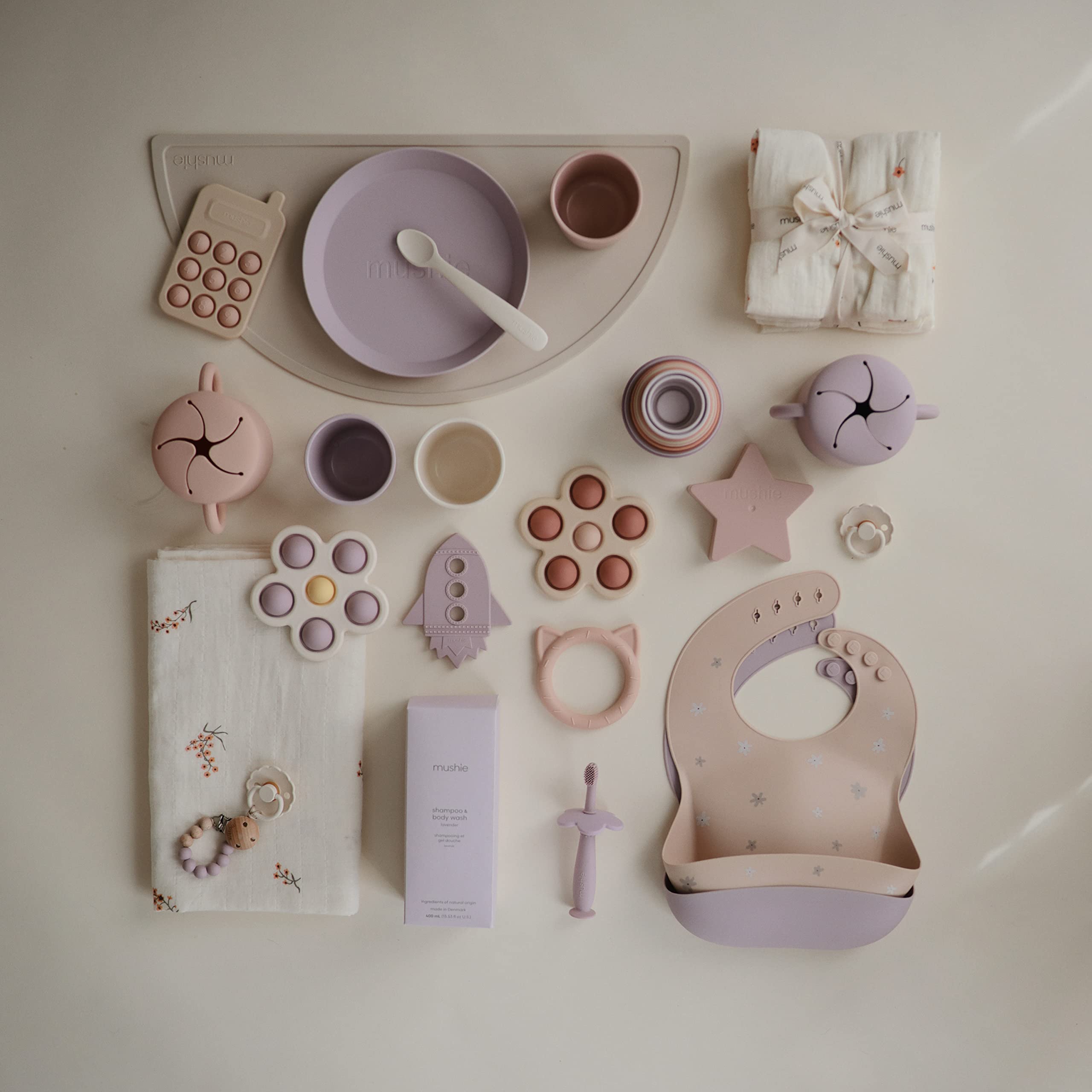 mushie Silicone Baby Bib | Adjustable Fit Waterproof Bibs (Whales)