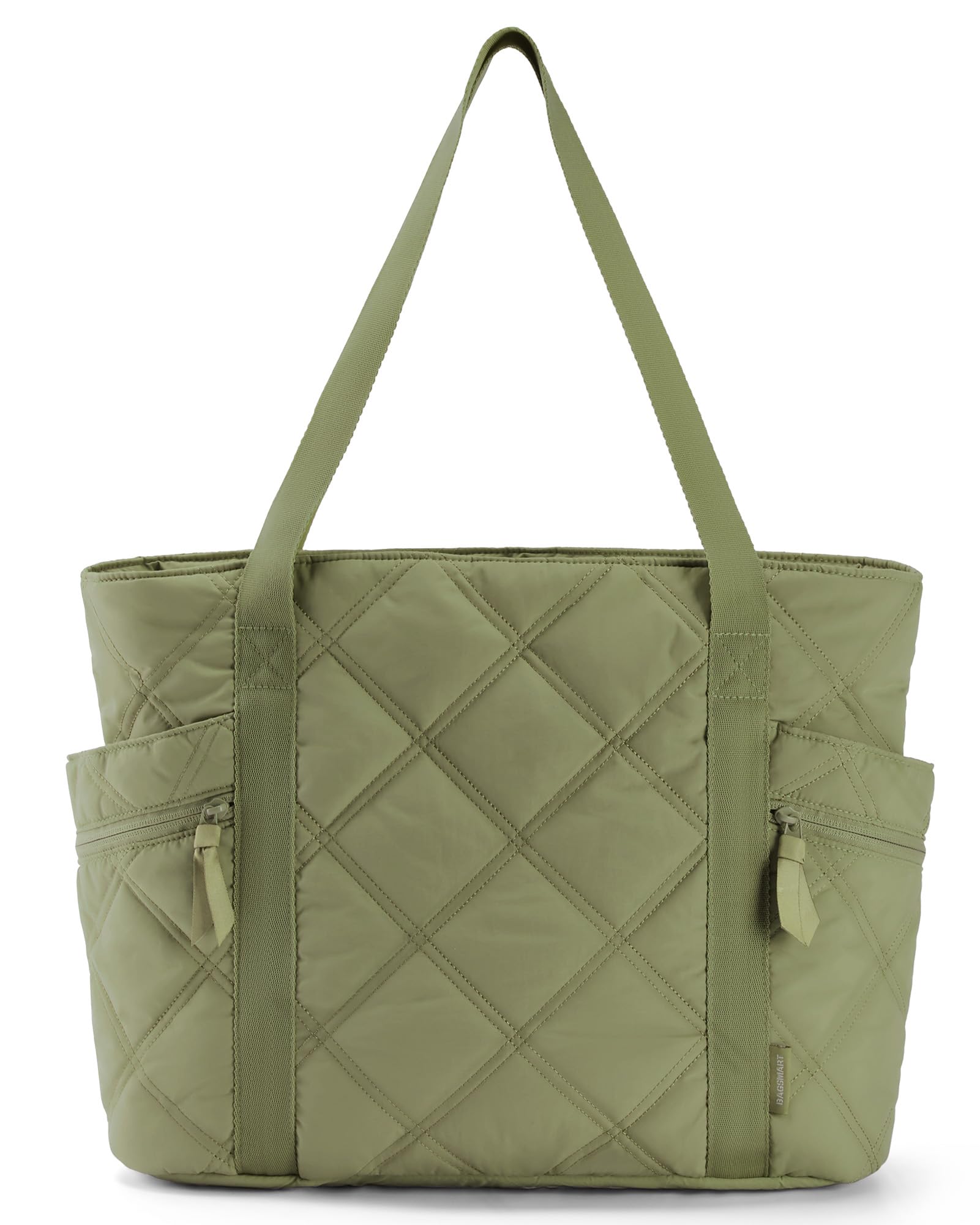 BAGSMART Tote Bag for Women, Puffer Tote Bags with Zipper, Travel Essentials Quilted Nurse Bag Carry On Bag Gifts for Women