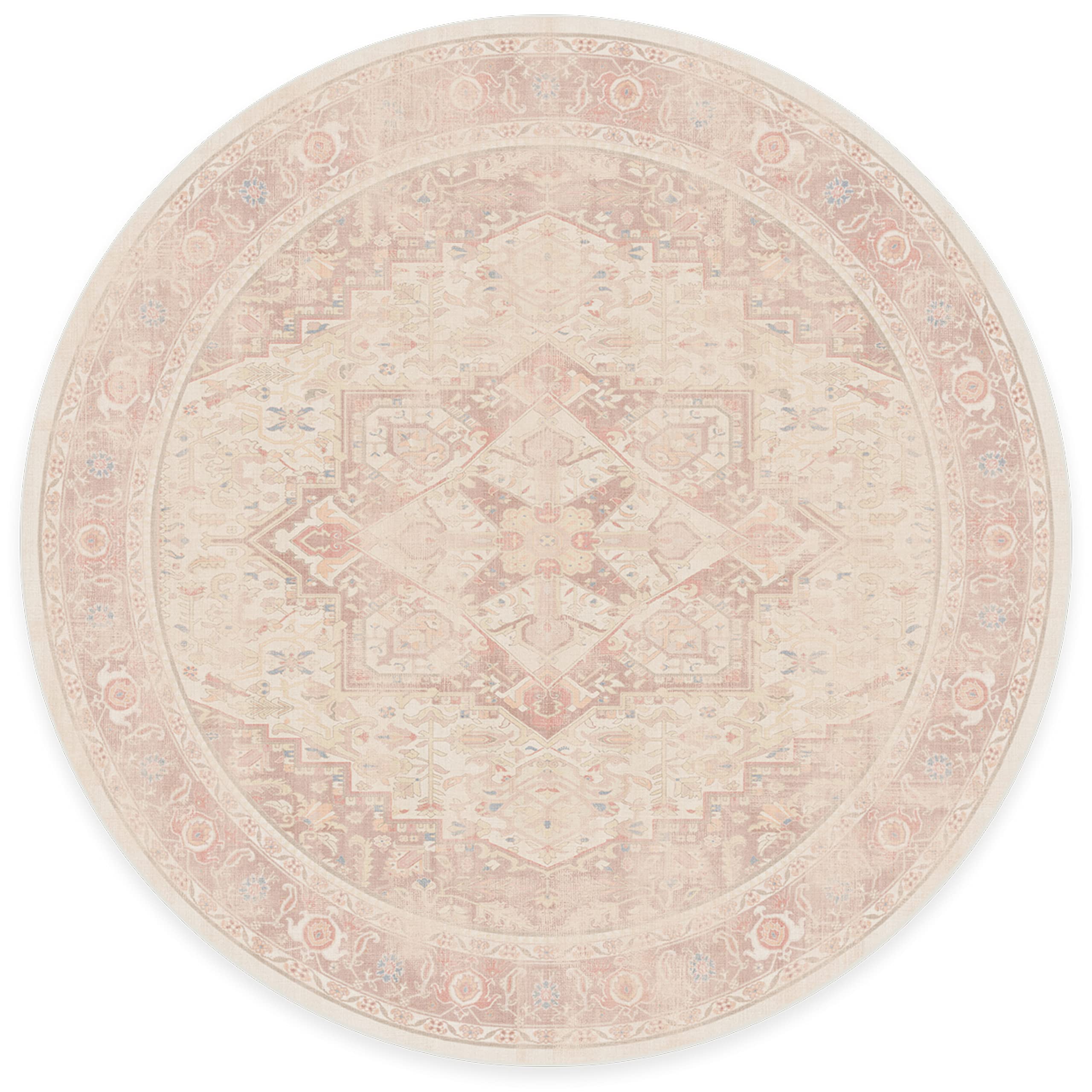 RUGGABLE Kamran Washable Rug - Perfect Vintage Area Rug for Living Room Bedroom Kitchen - Pet & Child Friendly - Stain & Water Resistant - Hazel 5&