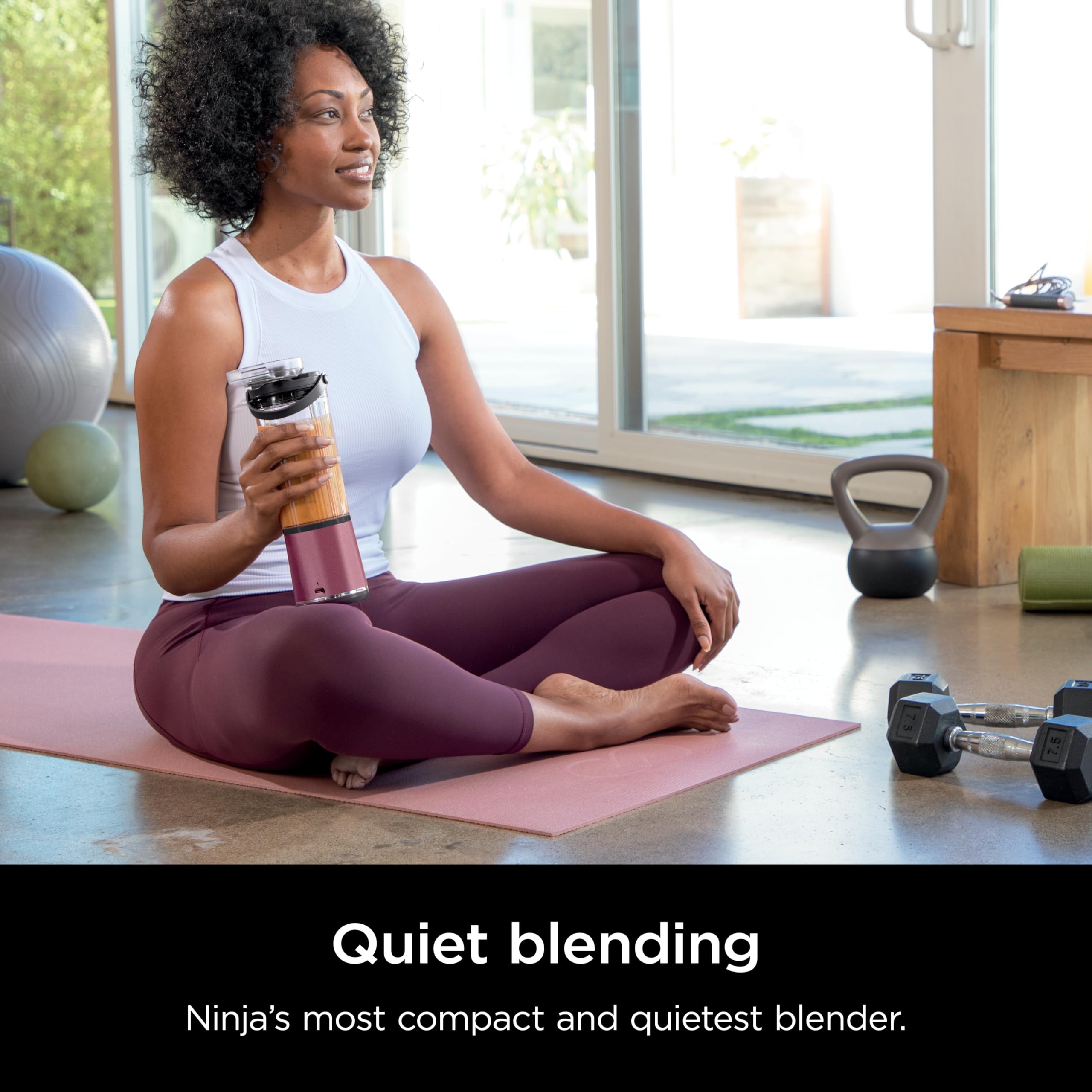 Ninja Blast Portable Blender, Cordless, 18oz. Vessel, Personal Blender For-Shakes and Smoothies, BPA Free, Leakproof-Lid and Sip Spout, USB-C Rechargeable, Dishwasher Safe Parts, Tinted Pink, BC151PK