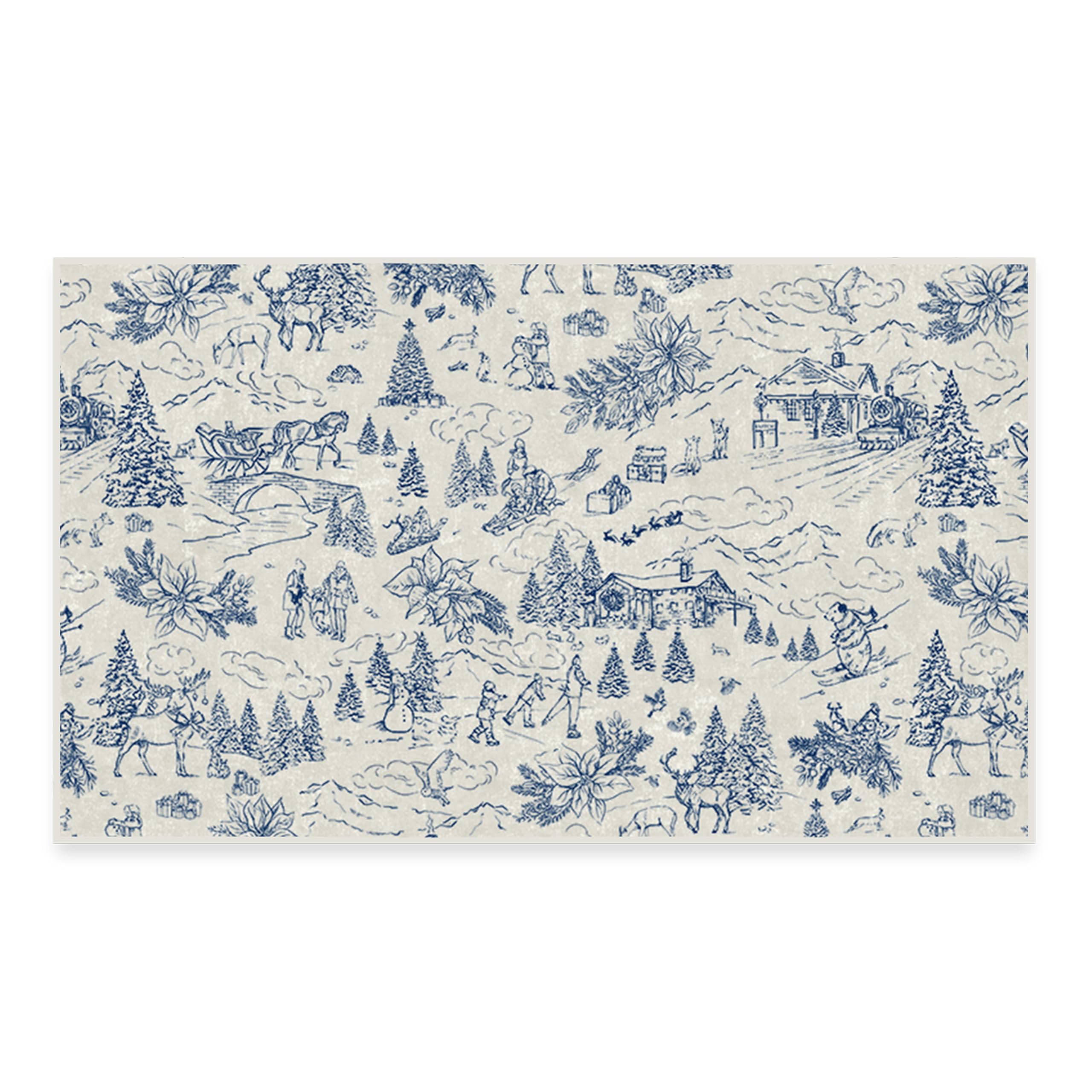 RUGGABLE Winter Plaid Washable Rug - Perfect Holiday Area Rug for Living Room Bedroom Kitchen - Pet & Child Friendly - Stain & Water Resistant - Dress Stewart Tartan Plaid 3&