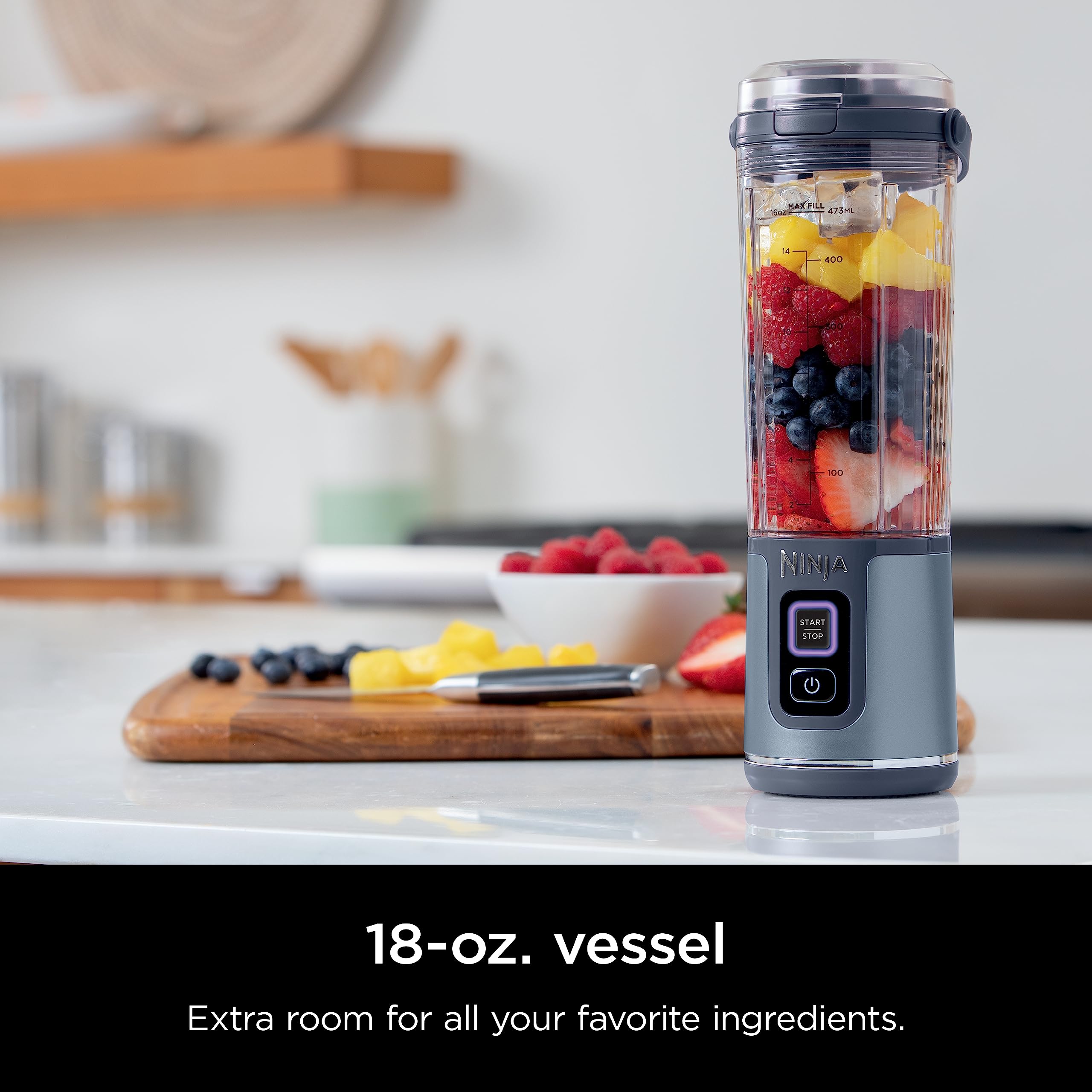 Ninja Blast Portable Blender, Cordless, 18oz. Vessel, Personal Blender For-Shakes and Smoothies, BPA Free, Leakproof-Lid and Sip Spout, USB-C Rechargeable, Dishwasher Safe Parts, Tinted Pink, BC151PK