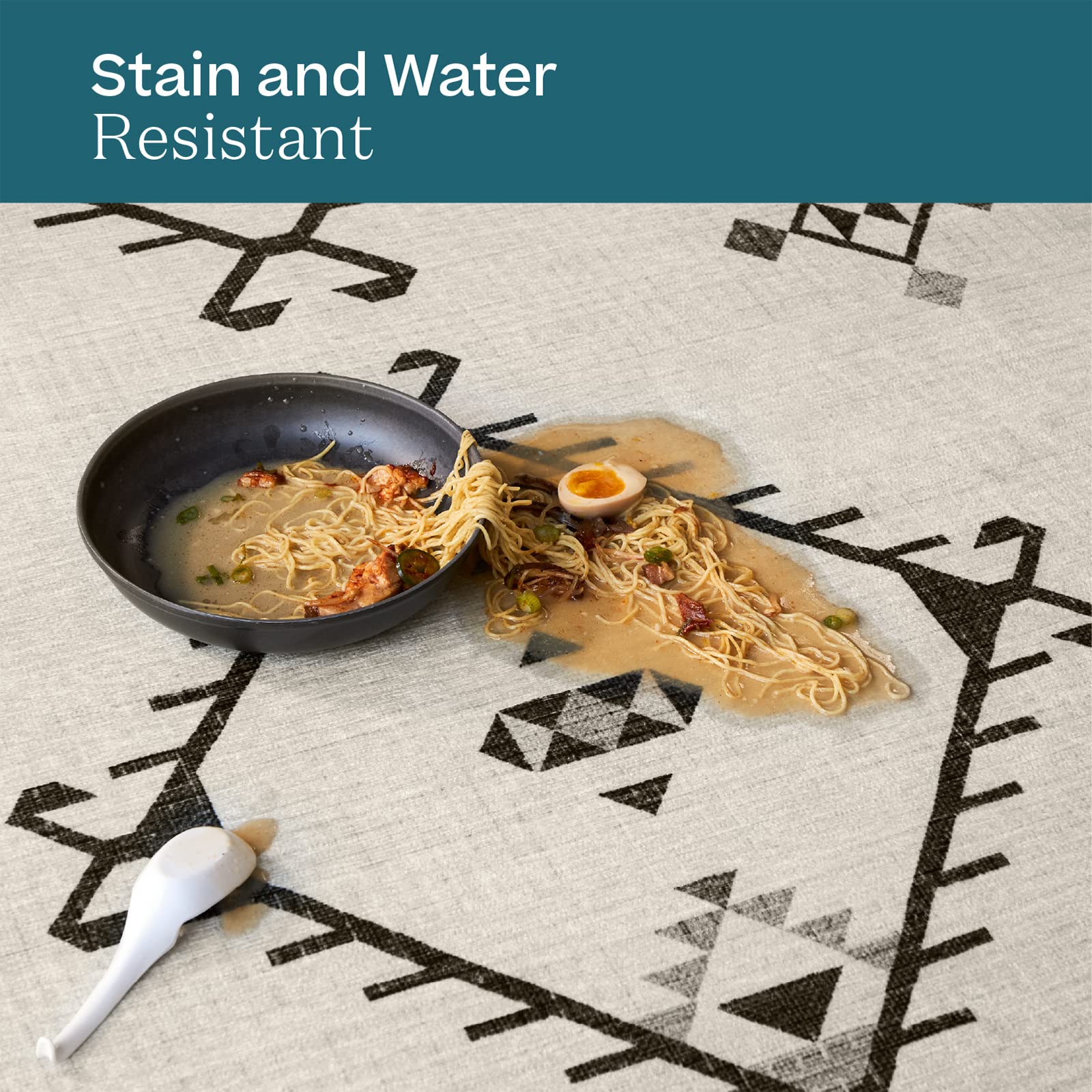 RUGGABLE Kaden Washable Rug - Perfect Vintage Area Rug for Living Room Bedroom Kitchen - Pet & Child Friendly - Stain & Water Resistant - Amber Red 3&