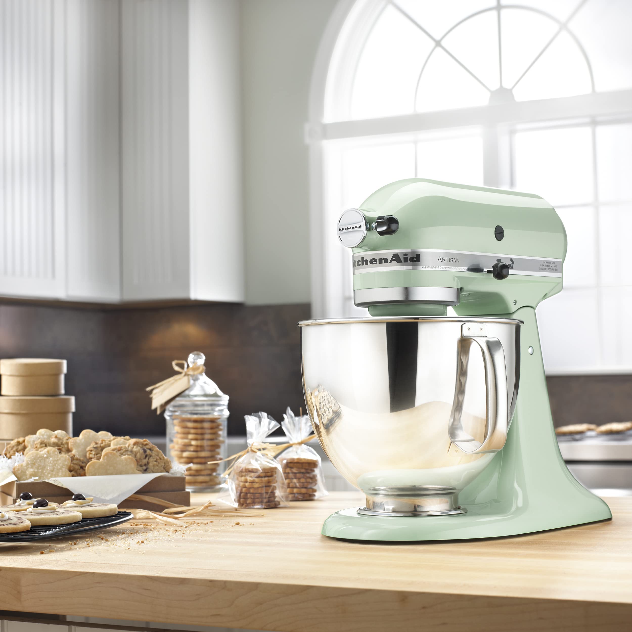 KitchenAid Artisan Series 5-Quart Tilt-Head Stand Mixer, Almond Cream, KSM150PSAC