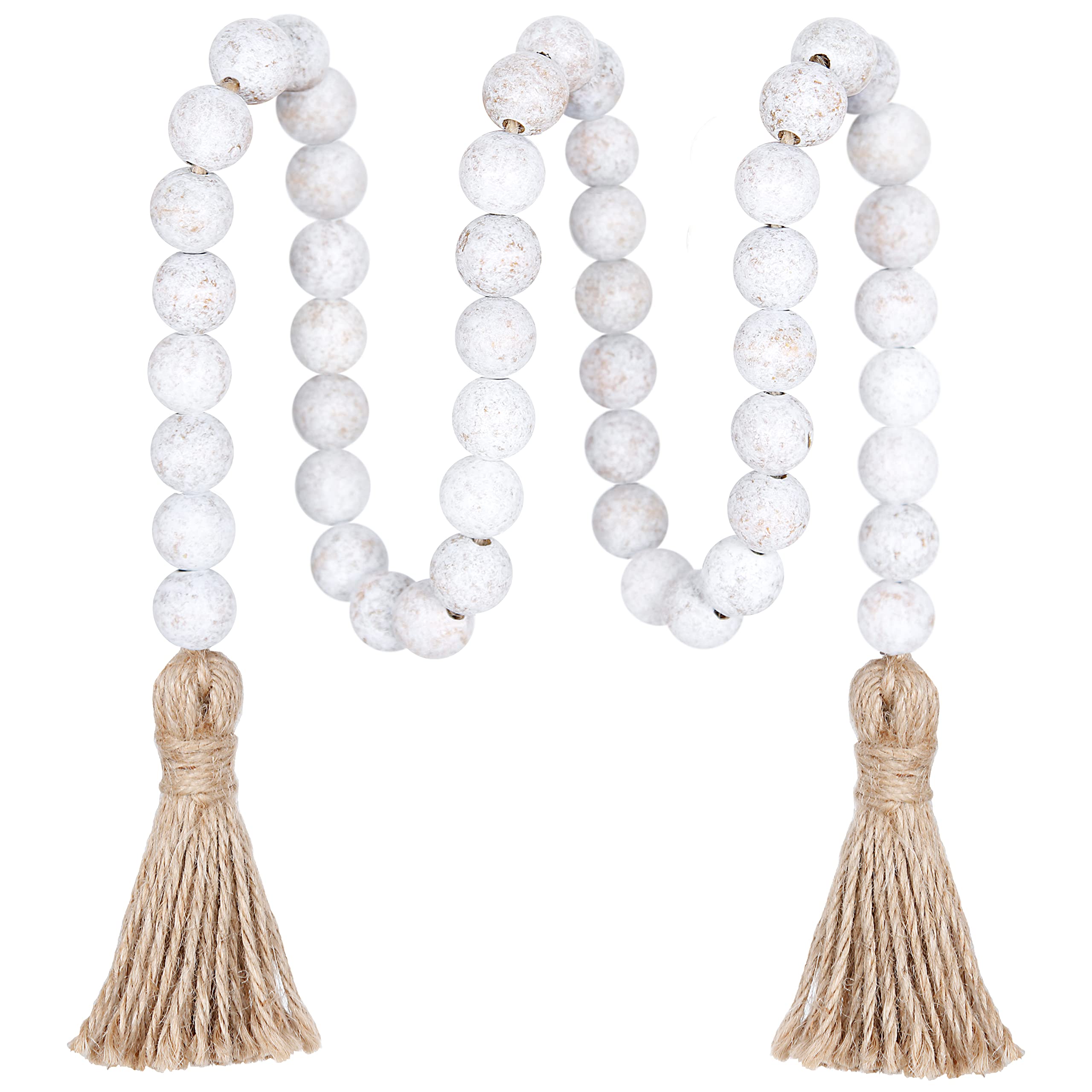 Meplait 39in Wood Bead Garland Farmhouse with Tassels,Versatile Prayer Beads Boho Chic Wall Hanging Home Decor (Purple)