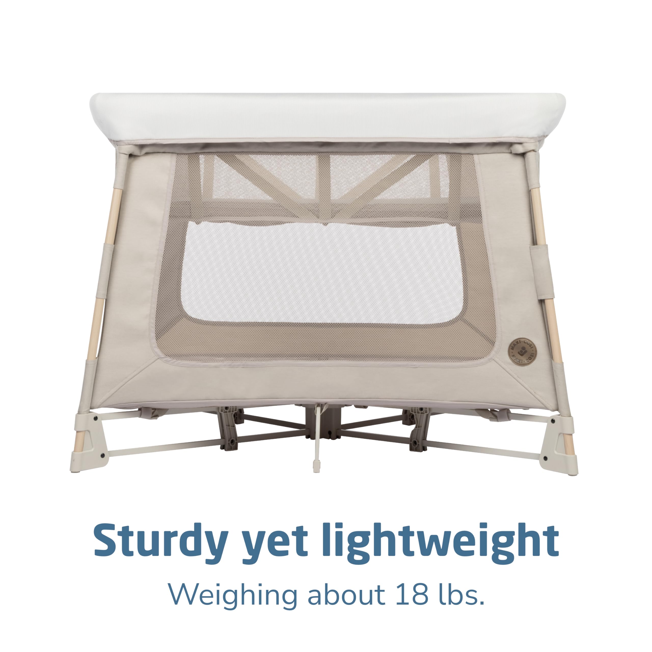 Maxi-Cosi Swift Baby Playpen with Mat, Baby Play Yards, Pack and Play with Bassinet - Portable Playpen for Babies and Toddlers, Classic Oat