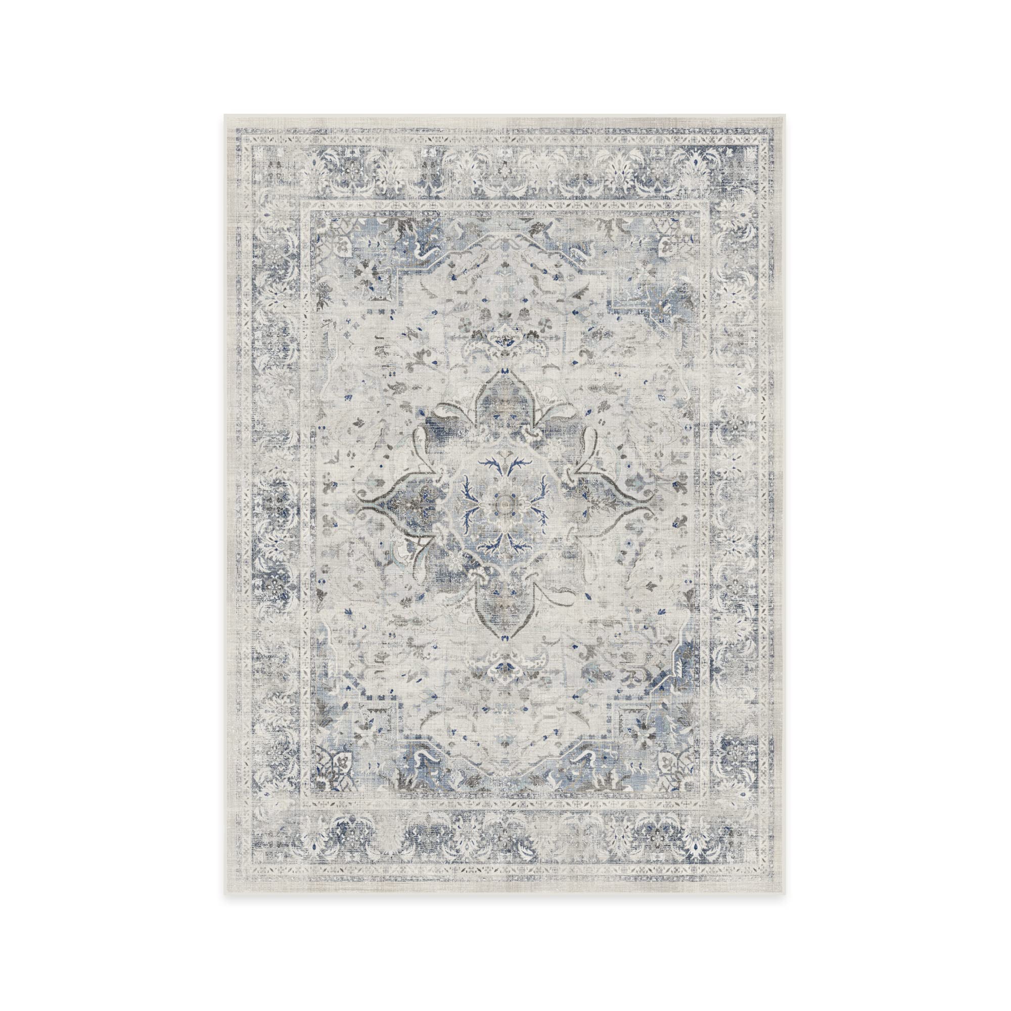 RUGGABLE – Sarrah Blue Quartz – Machine Washable Runner Rug – Pet & Child Friendly – Stain & Water Resistant – Non-Slip – 2.5&