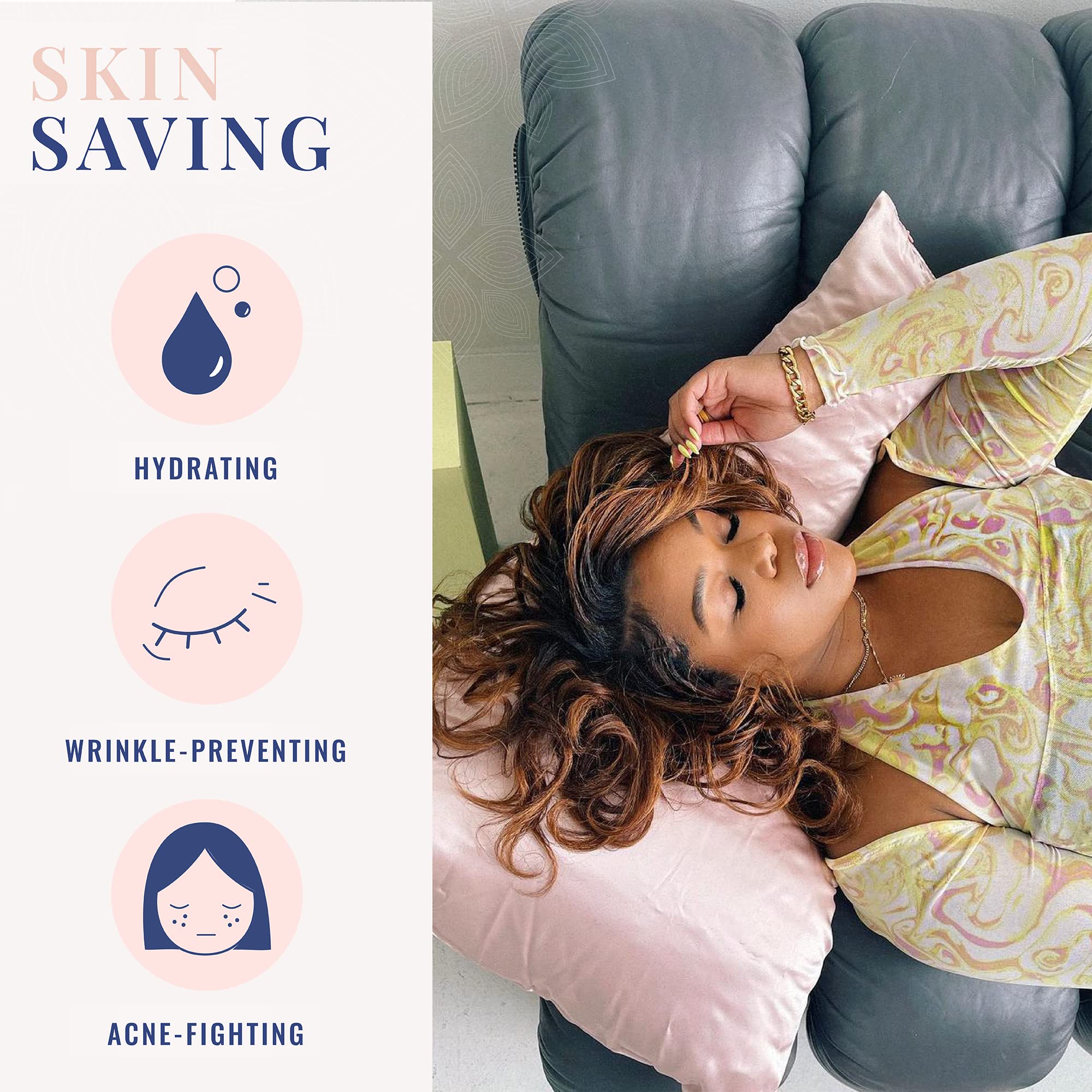 Blissy Silk Pillowcase - 100% Pure Mulberry Silk - 22 Momme 6A High-Grade Fibers - Silk Pillow Cover for Hair & Skin - Regular, Queen & King with Hidden Zipper (Queen, Champagne)