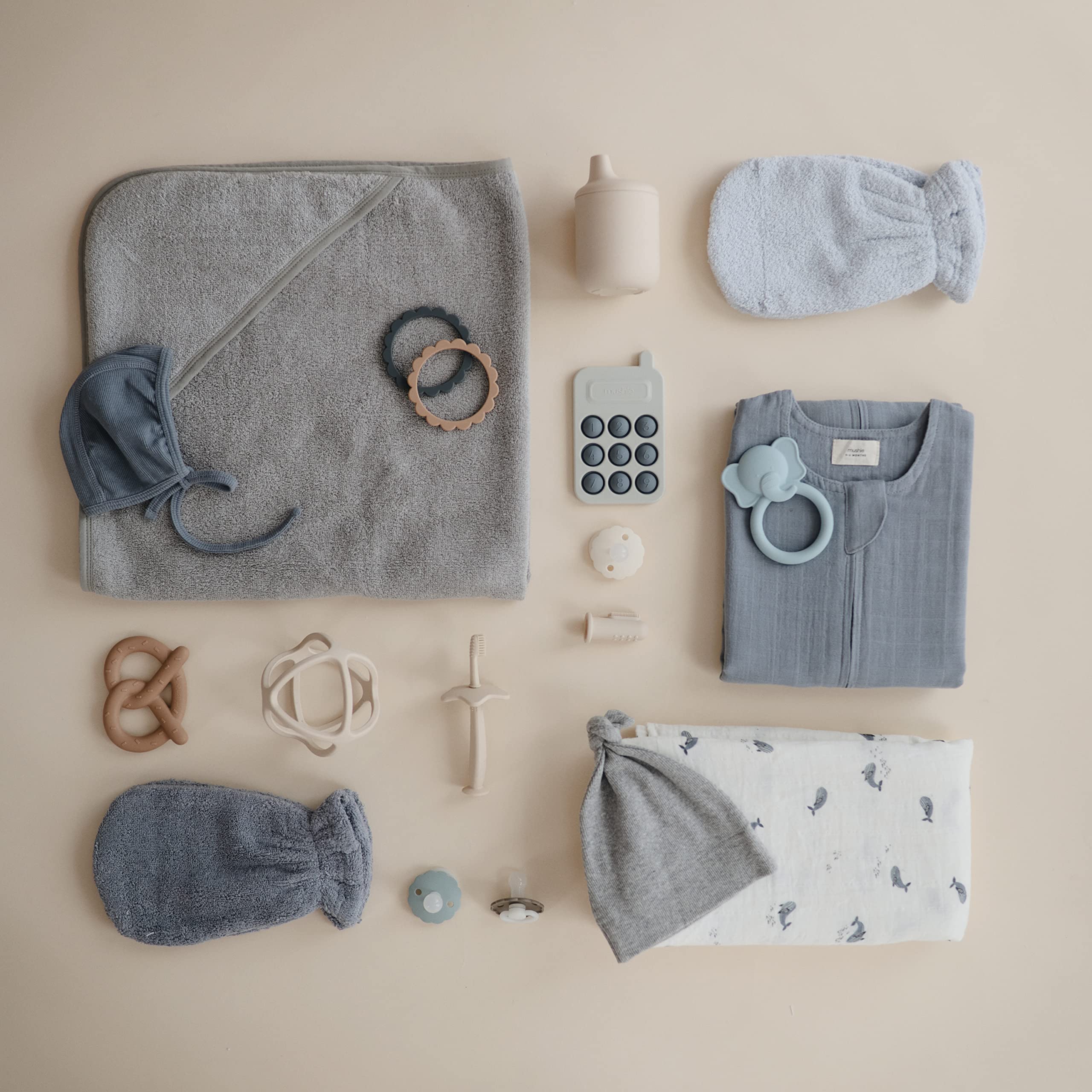 mushie Baby Hooded Towel | Organic Cotton (Moss)