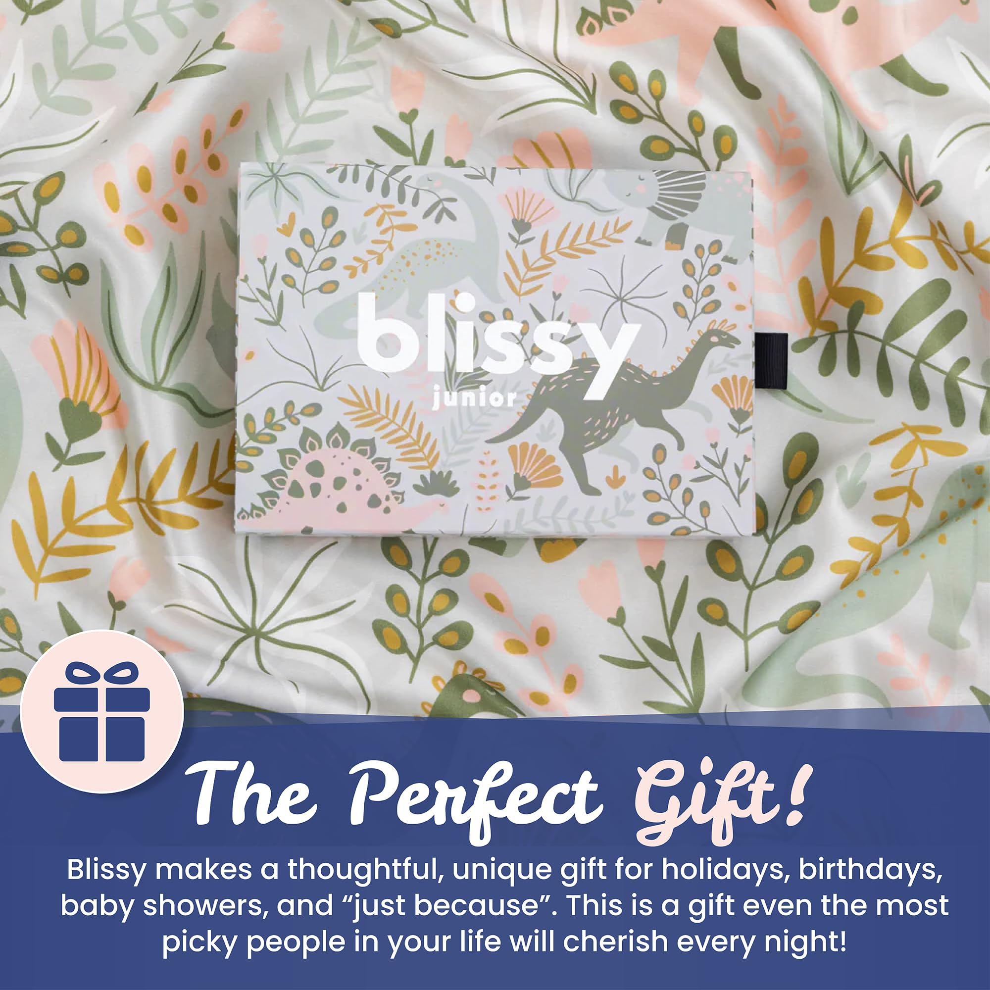 Blissy Toddler Silk Pillowcase - 100% Pure Mulberry Silk - 22 Momme 6A High-Grade Fibers - Soft and Gentle Silk Pillowcase for Kids Hair and Skin (Toddler 13 x 18 in, Baby Blue)