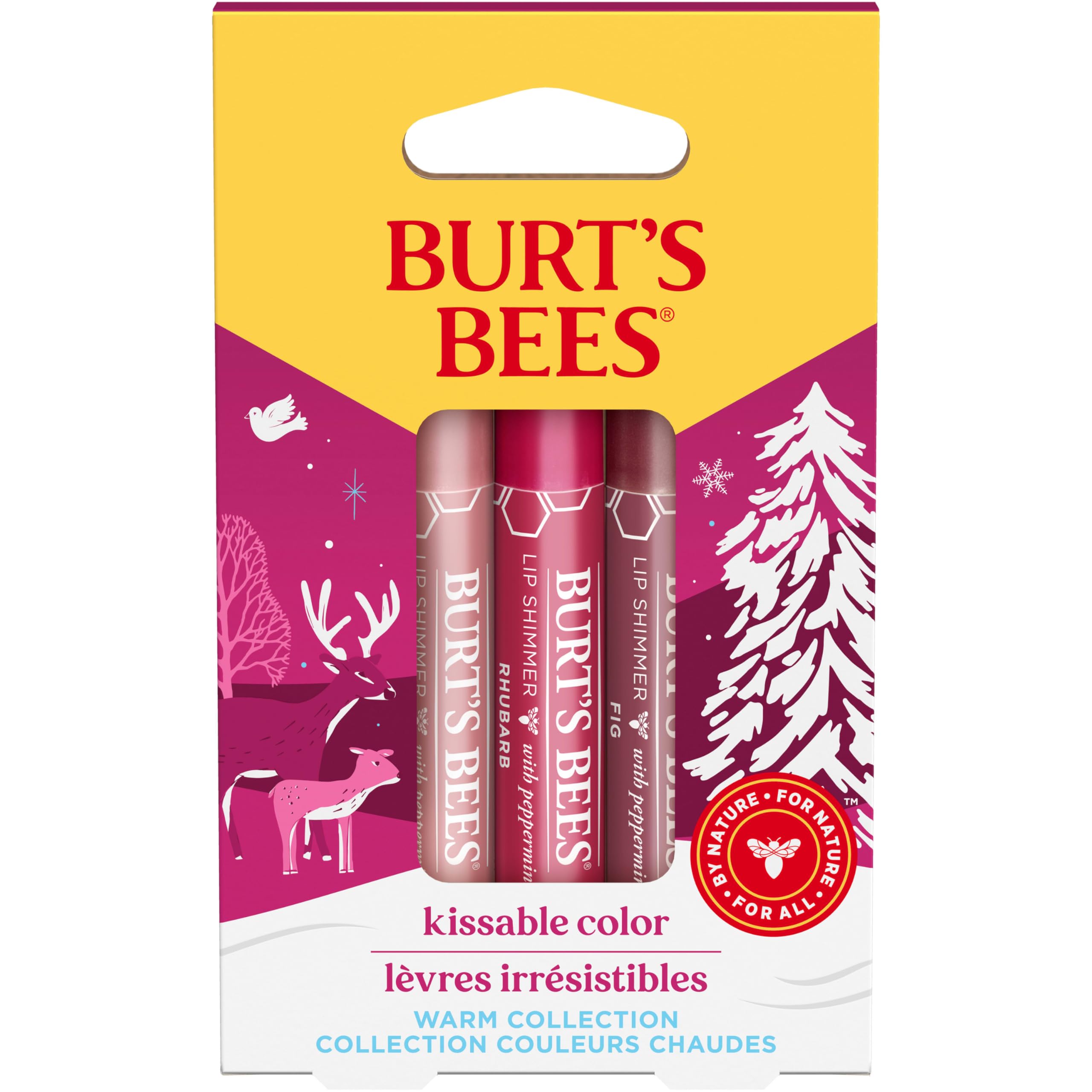 Burt’s Bees Christmas Gifts, 4 Lip Balm Stocking Stuffers Products, Beeswax Bounty Classic Set - Original Beeswax Moisturizing Lip Balm (4-Pack)