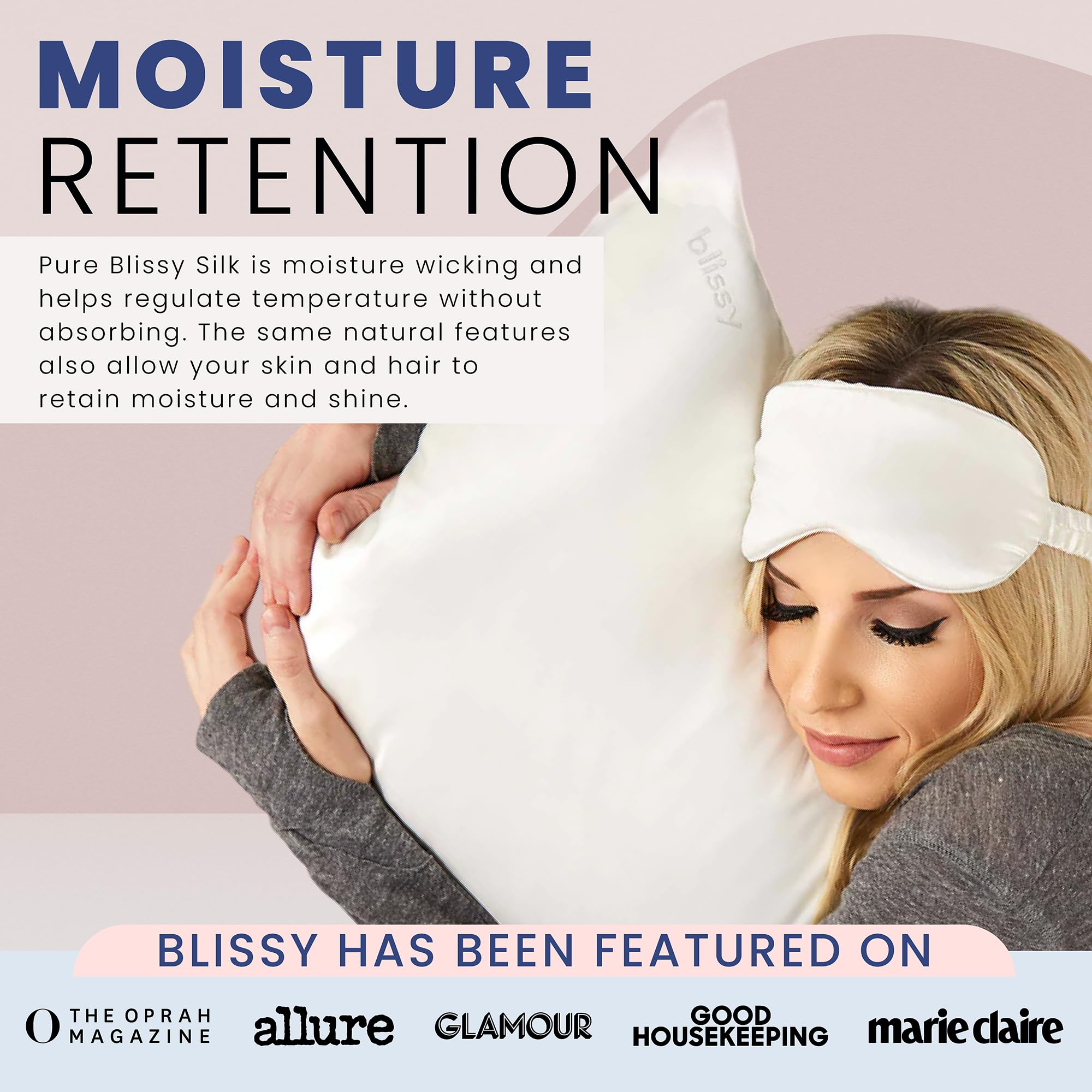 Blissy Silk Sleep Mask - Silk Eye Sleeping Mask for Women & Men for Total Blackout - 100% Pure Mulberry Silk, 22 Momme 6a Fibers - Blindfold Silk Sleep Mask Side Sleeper Eye Cover (Plum)