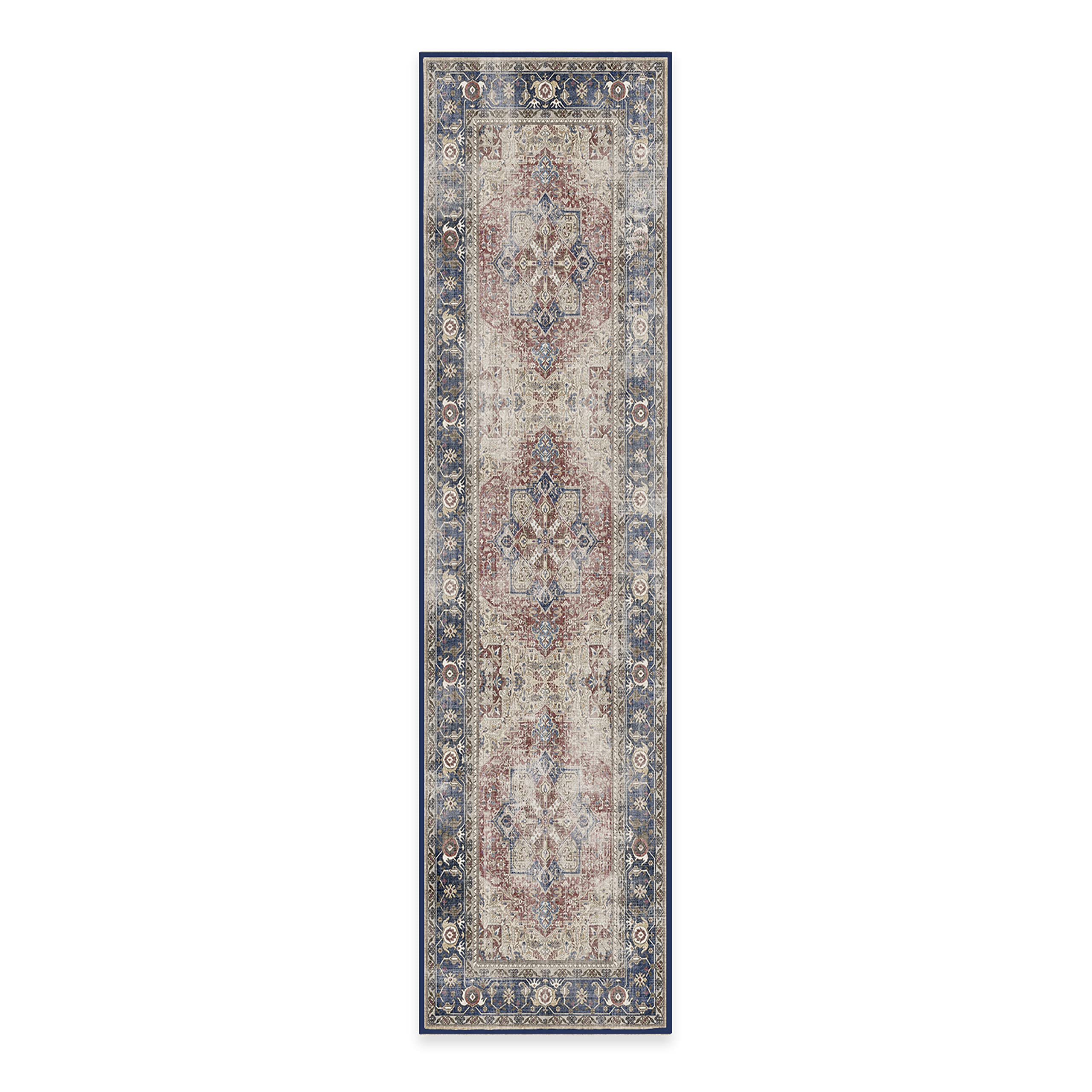 RUGGABLE Kamran Washable Rug - Perfect Vintage Area Rug for Living Room Bedroom Kitchen - Pet & Child Friendly - Stain & Water Resistant - Hazel 5&