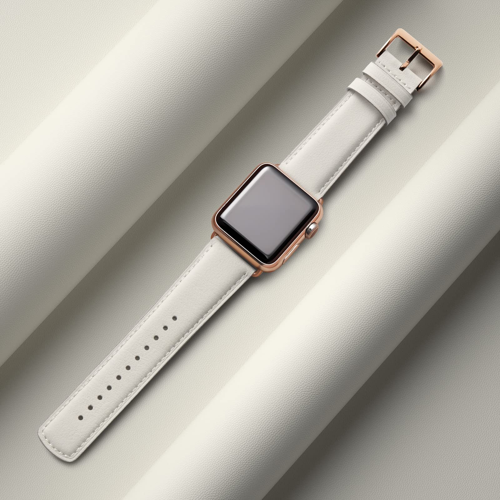 Bestig Compatible with Apple Watch Band 49mm 46mm 45mm 44mm 42mm(Series 3 2 1) Apple Watch Leather Bands Genuine Leather for iWatch Strap Ultra Series 10 9 8 7 6 5 4 SE Women Man-Redbrown/Black