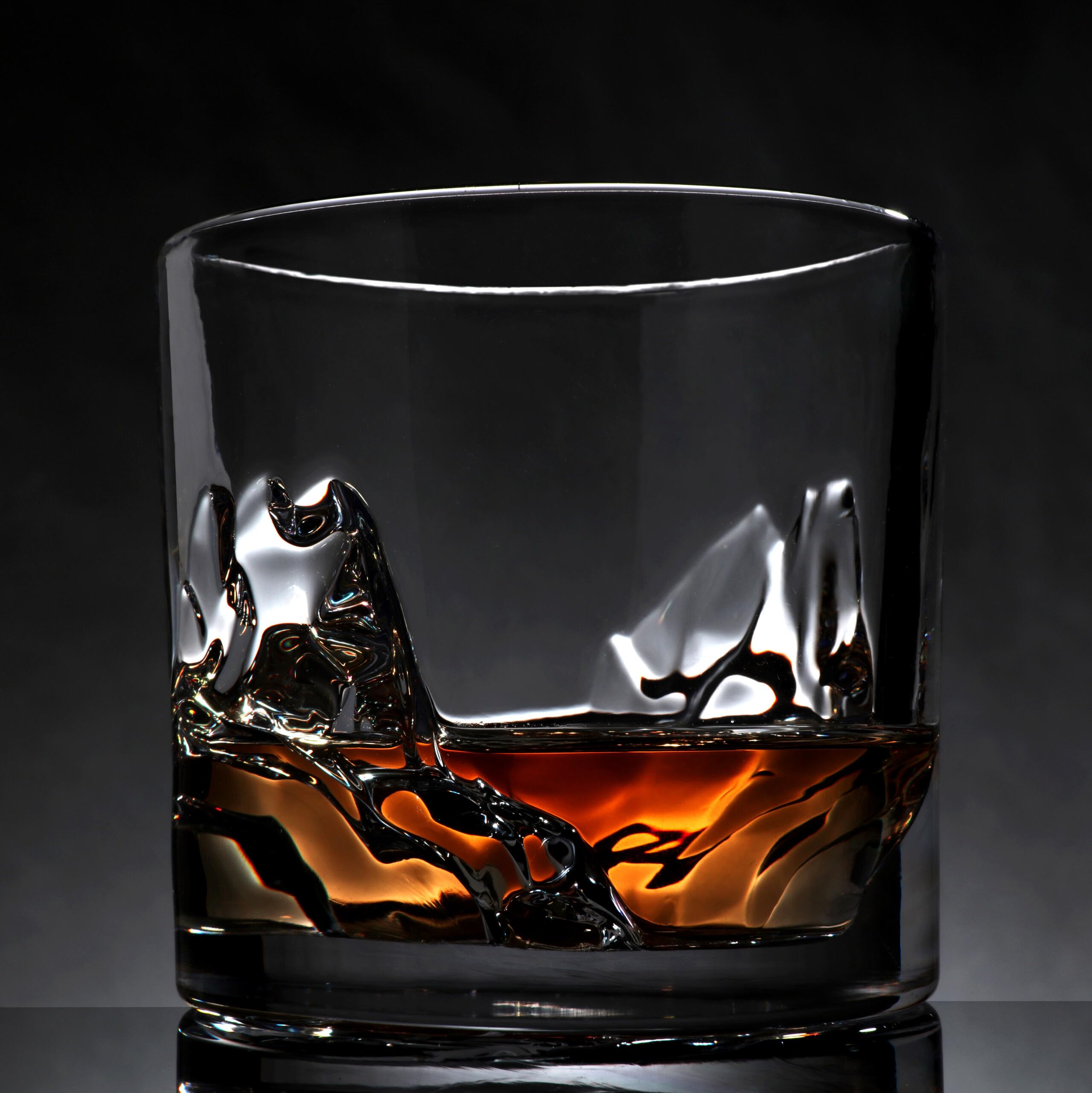 LIITON Heavy Crystal Whiskey Glasses Gift Set, Thick Freezable Bourbon Glass 1lb Each, Premium Whiskey Gifts for Men, Frozen Crystal Chills Cocktails Featuring Grand Canyon Glasses Set of 2, 10 oz