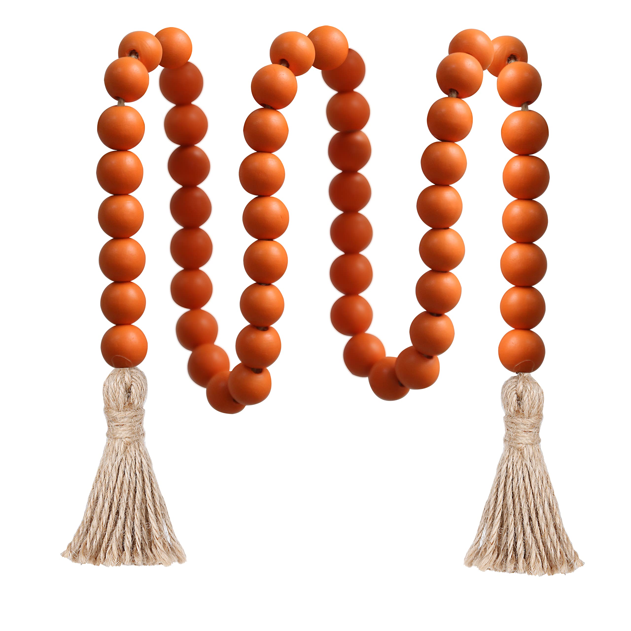 Meplait 39in Wood Bead Garland Farmhouse with Tassels,Versatile Prayer Beads Boho Chic Wall Hanging Home Decor (Purple)