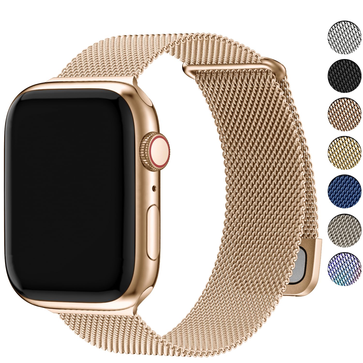 Fullmosa Compatible with Apple Watch Band 49mm 46mm 45mm 44mm 42mm 41mm 40mm 38mm Women Men, Stainless Steel Milanese Loop Replacement iWatch Bands Ultra 2/1 Series 10 9 8 7 6 5 4 3 2 1 SE
