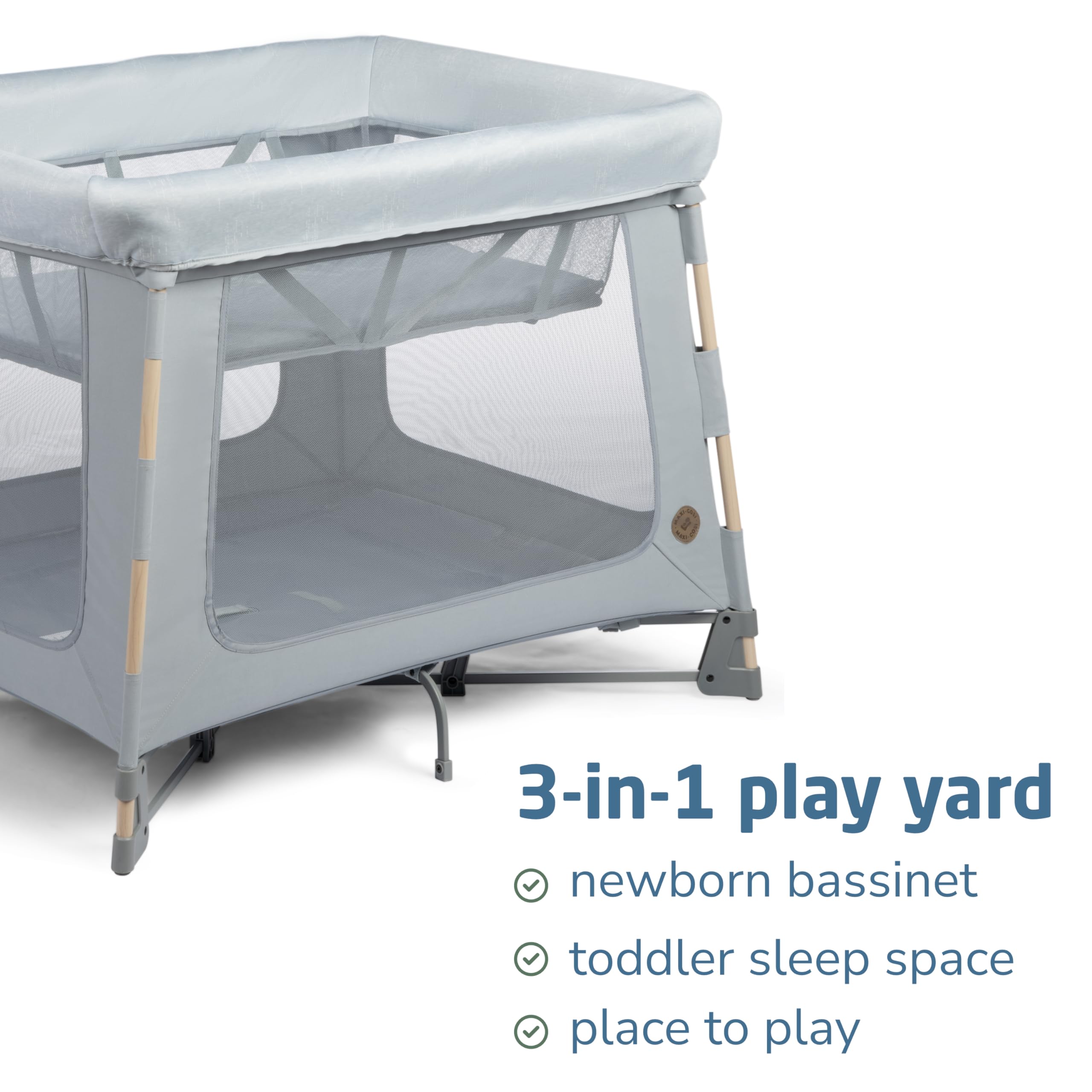 Maxi-Cosi Swift Baby Playpen with Mat, Baby Play Yards, Pack and Play with Bassinet - Portable Playpen for Babies and Toddlers, Classic Oat