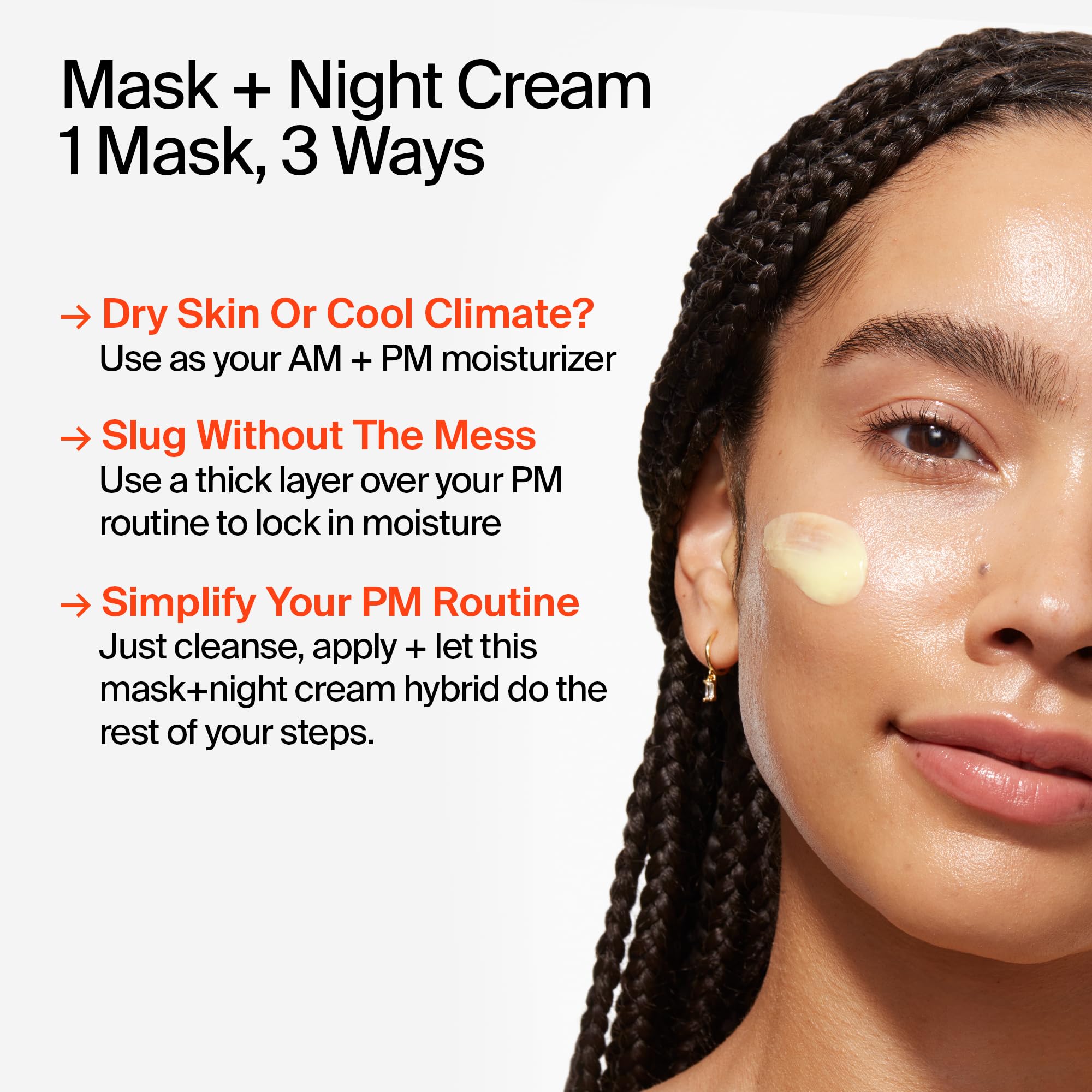 YTTP Hydrate + Glow Dream Overnight Face Mask - Brightening Skin Care Cream & Moisturizing Facial Mask with Hyaluronic Acid, Vitamin C & Squalane Oil for Even Skin Tone - Vegan Skincare (2oz)