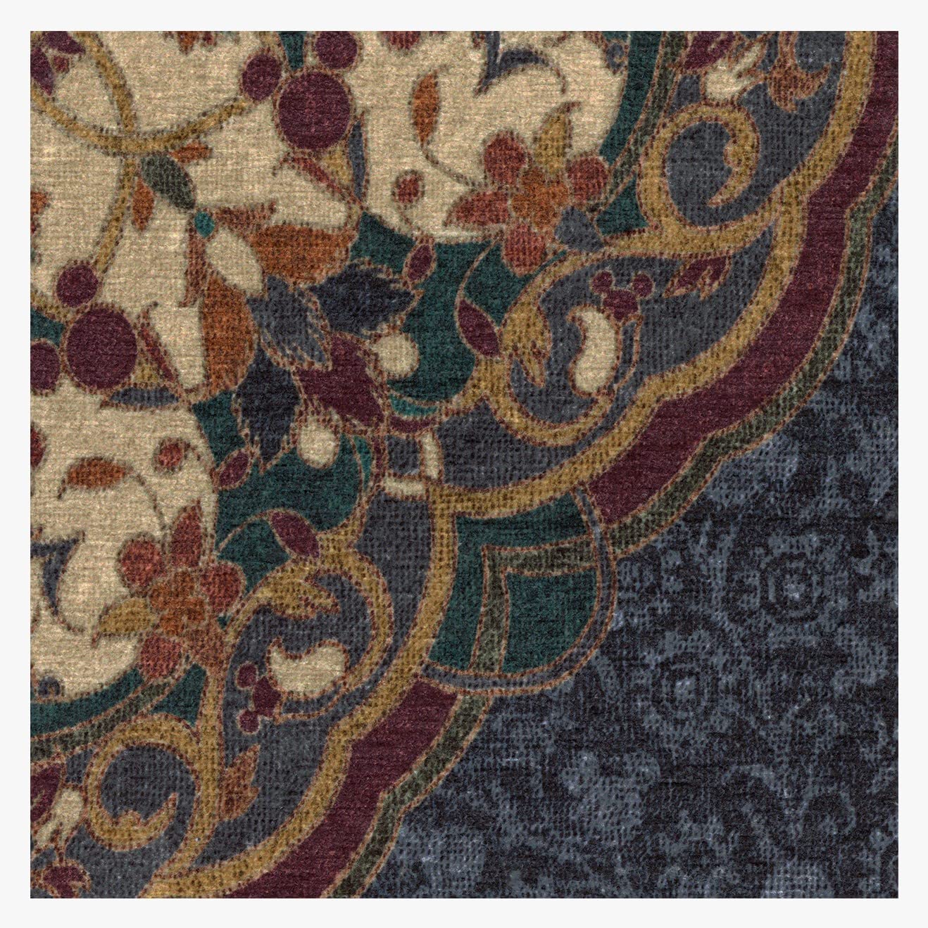 RUGGABLE Disney Traditional Mickey Mouse Washable Rug - Perfect Area Rug for Nursery Playroom Kids Room - Pet & Child Friendly - Stain & Water Resistant - Damask Grey 3&