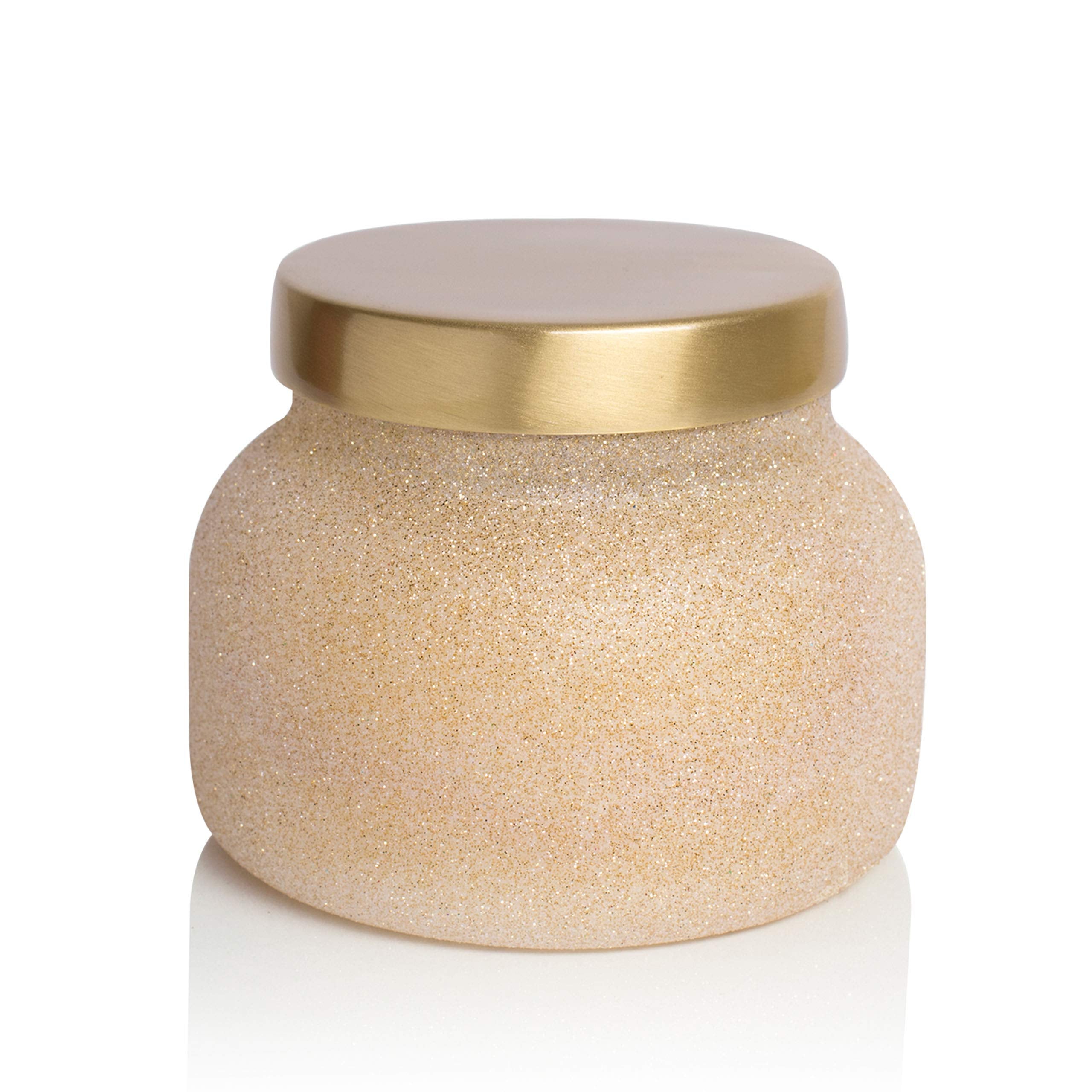 Capri Blue Tinsel & Spice Holiday Candle - Signature Glam Jar Candle - Juniper Berry, Cinnamon & Vanilla Scented Candles - Soy Wax Blend - Christmas Decor - Maroon Glitter Candle Holder (19 oz)