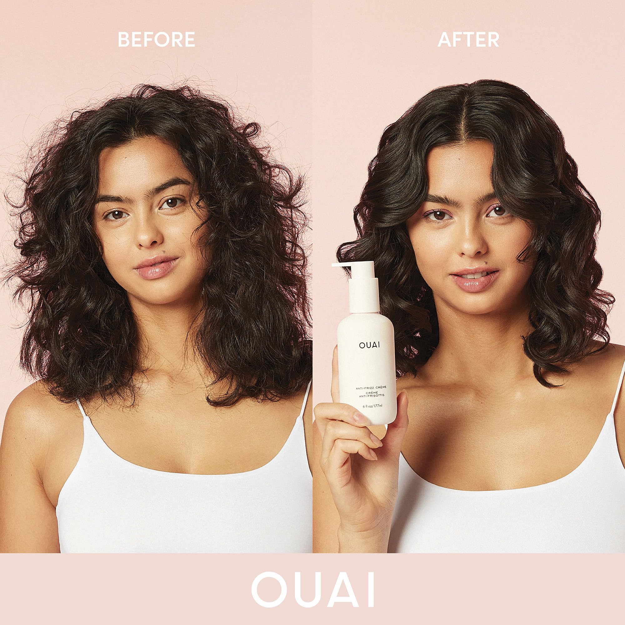 OUAI Anti Frizz Cream - Moisturizing Hair Cream with Frizz Control & Heat Protection - Provides Lasting Hydration with Jackfruit & Beetroot Extract - Paraben, Phthalate & Sulfate Free (6 oz)
