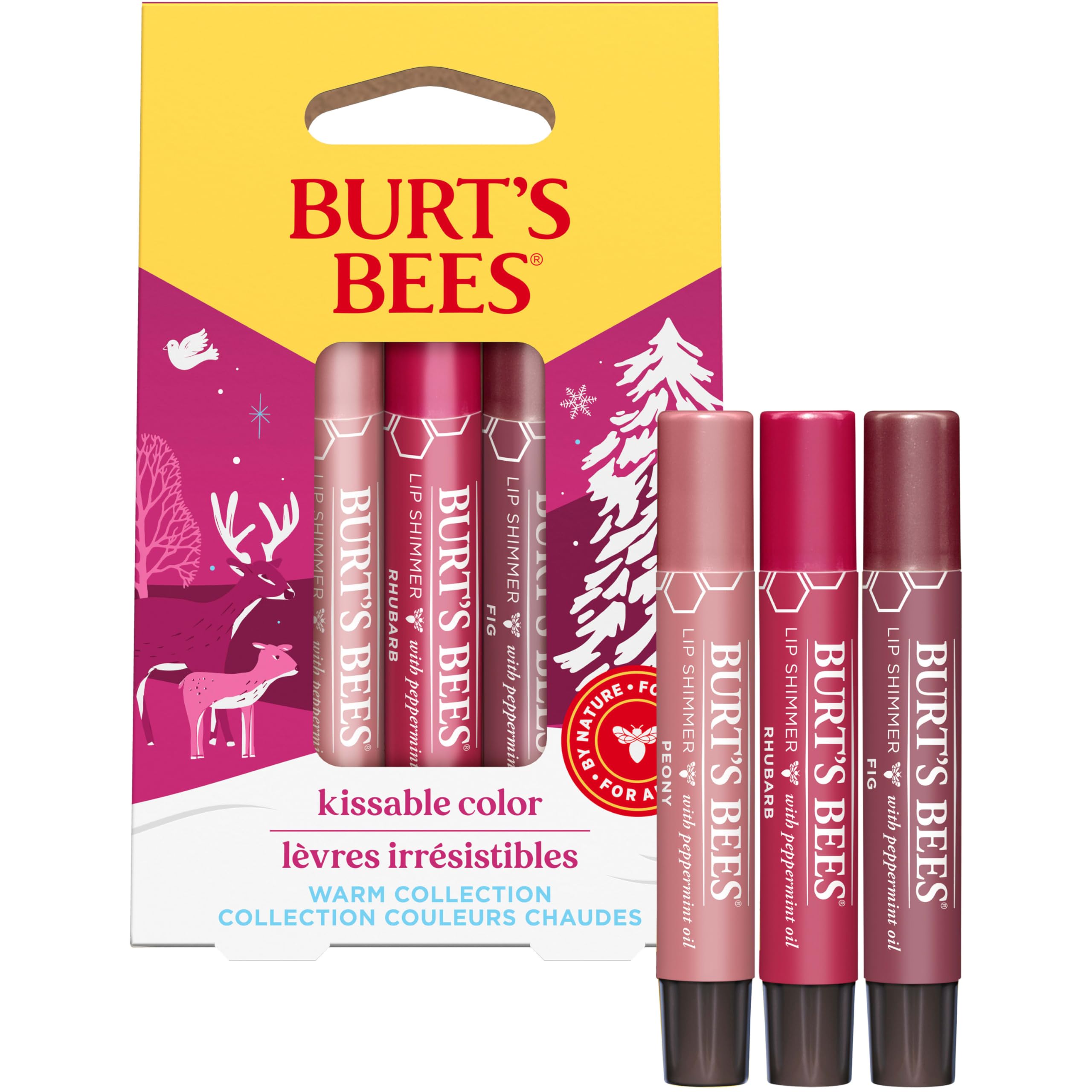 Burt’s Bees Christmas Gifts, 4 Lip Balm Stocking Stuffers Products, Beeswax Bounty Classic Set - Original Beeswax Moisturizing Lip Balm (4-Pack)