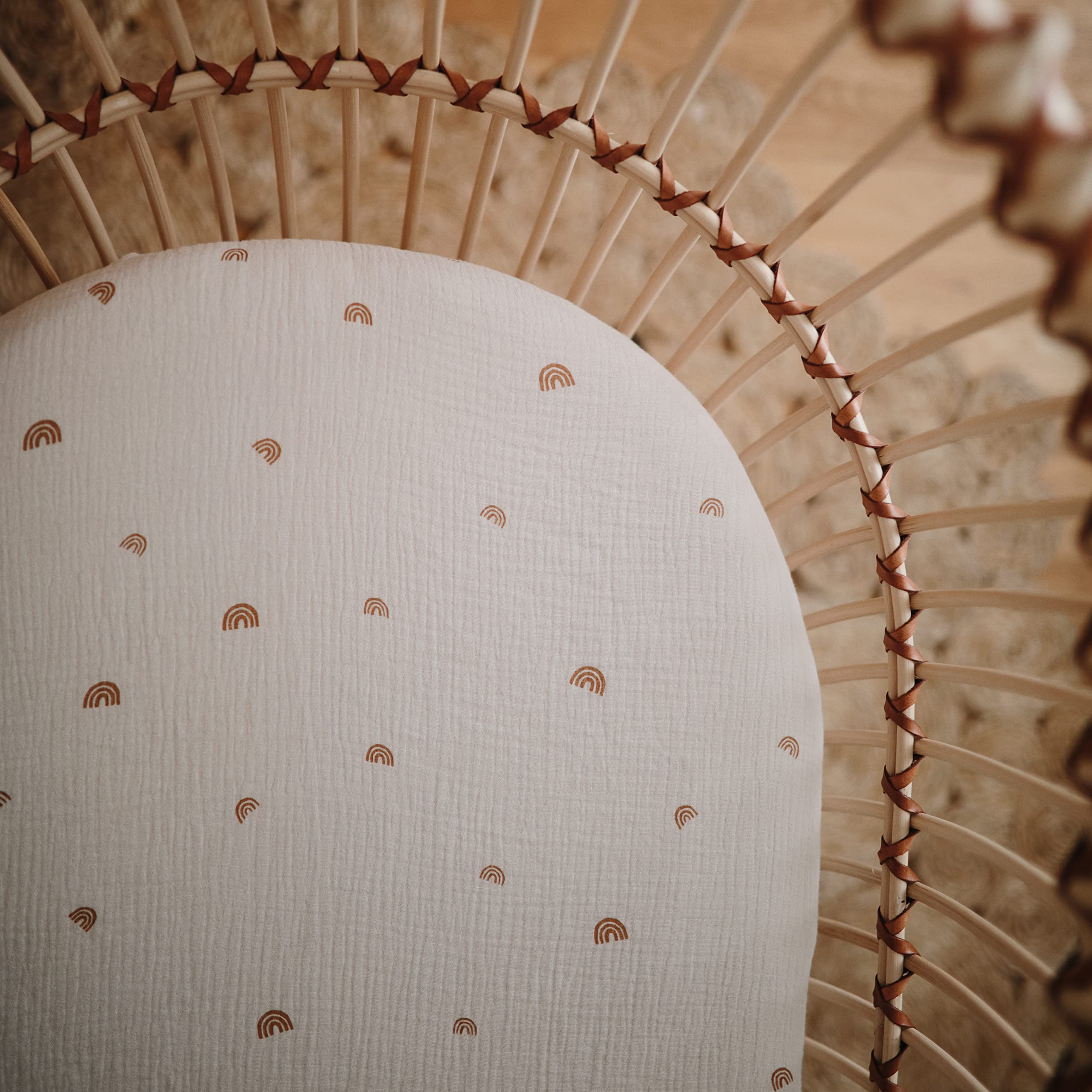 mushie Extra Soft Muslin Fitted Crib Sheet | 192 Thread Count | 28"x 52" (Fog)